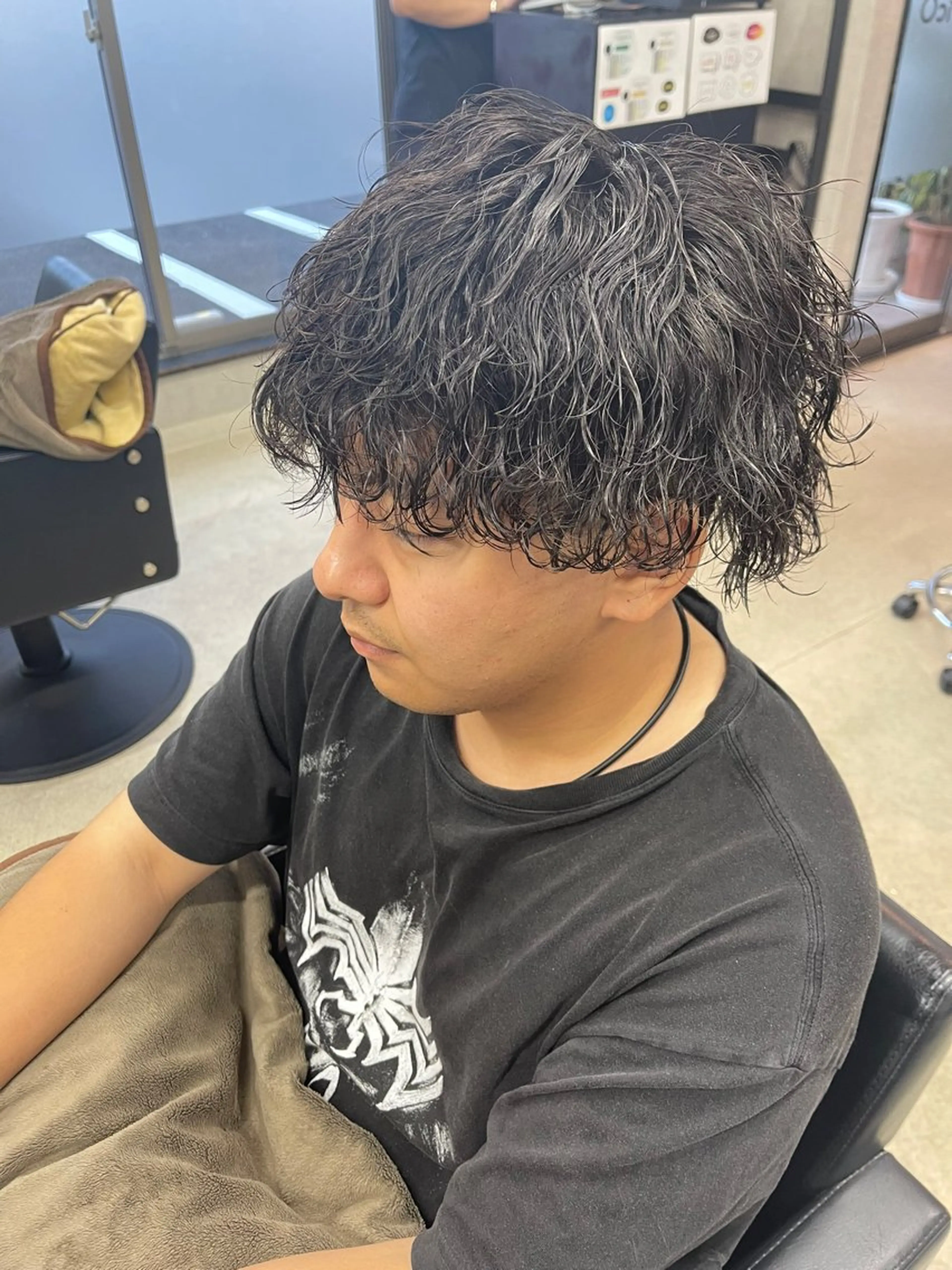 ミディアム パーマ メンズ ミディアムパーマ メンズパーマ 波巻きパーマ カット パーマ メンズパーマ職人/ 天神/tatsukiのヘアスタイル