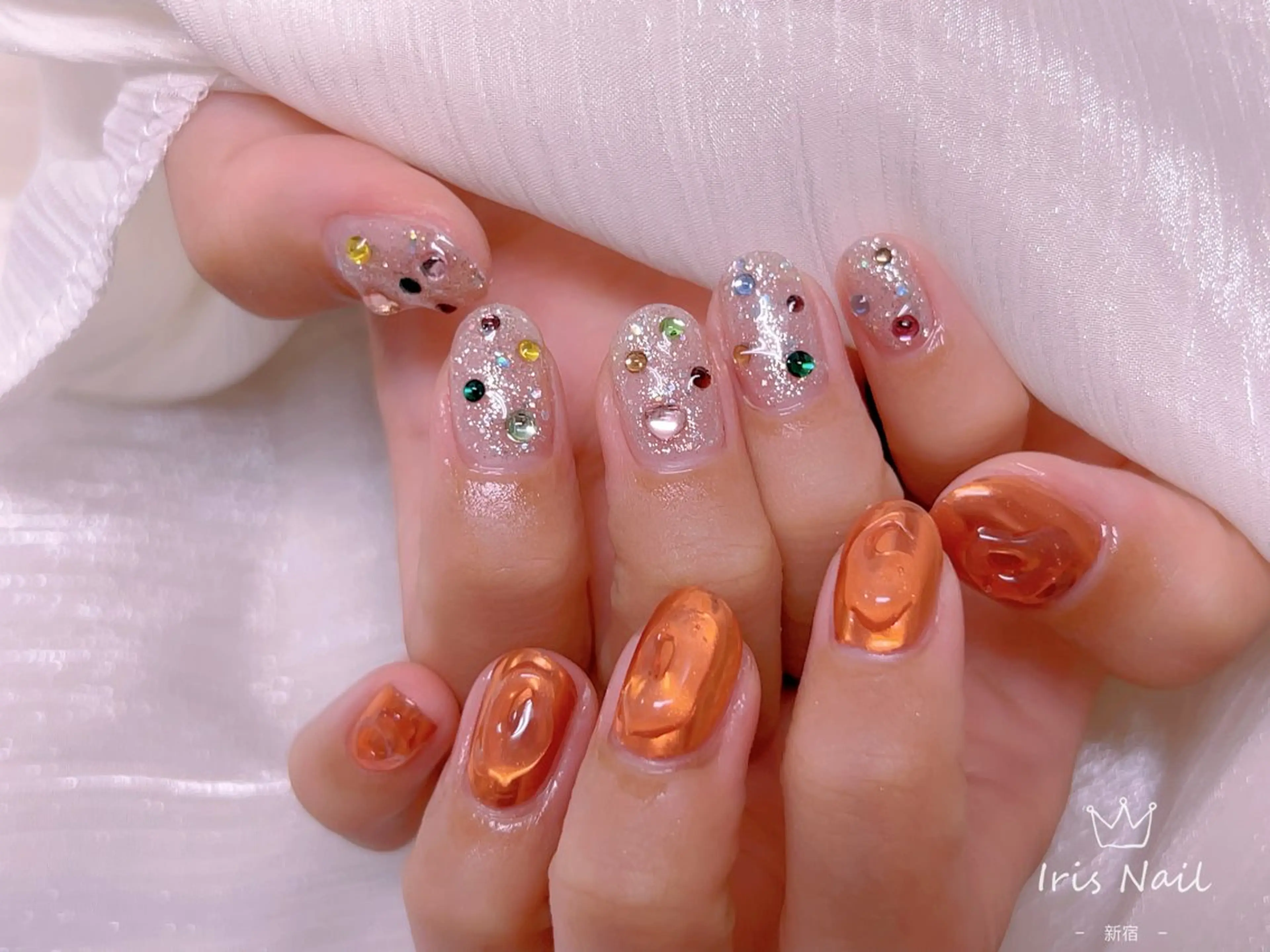 ネイル アートネイル フレンチネイル ジェルネイル グラデーション 韓国ネイル ハンドネイル 【長さ出し】 IRIS NAILのネイルデザイン