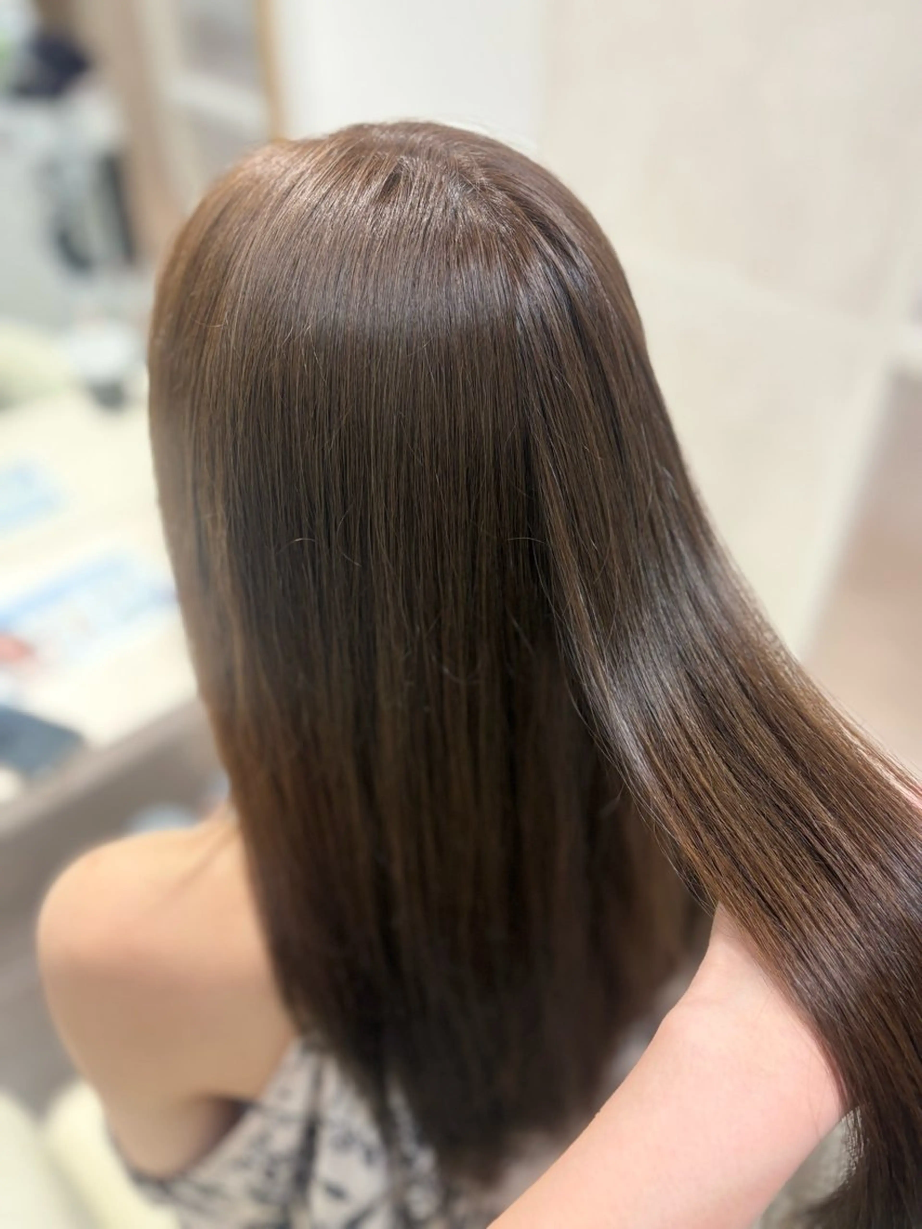 セミロング カラー ベージュカラー オリーブベージュ オレンジ トリートメント みゅう／韓国：網紅： トレンドヘアのヘアスタイル