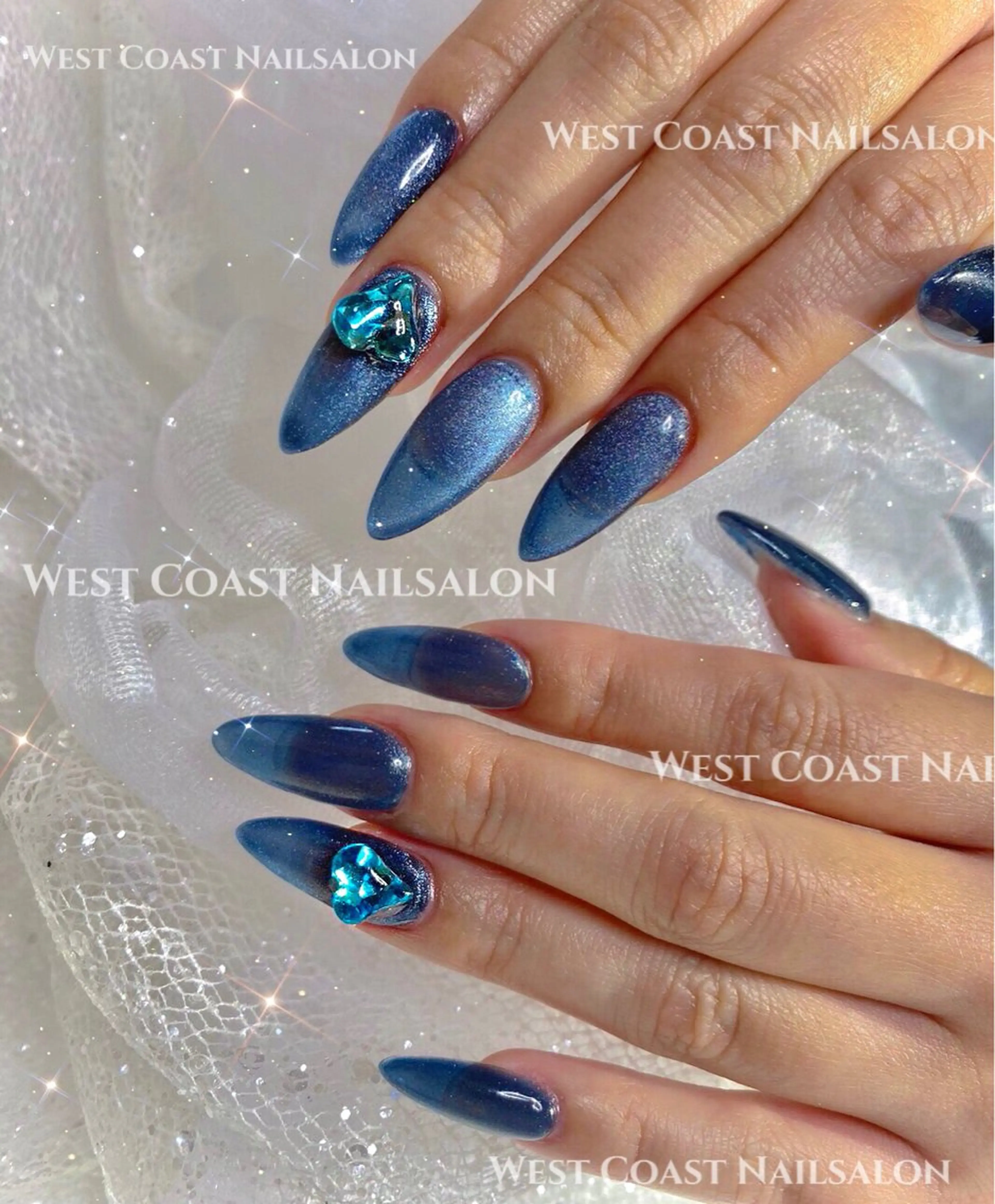 ネイル リボン、ガーリー パーツ放題専門店のネイルデザイン