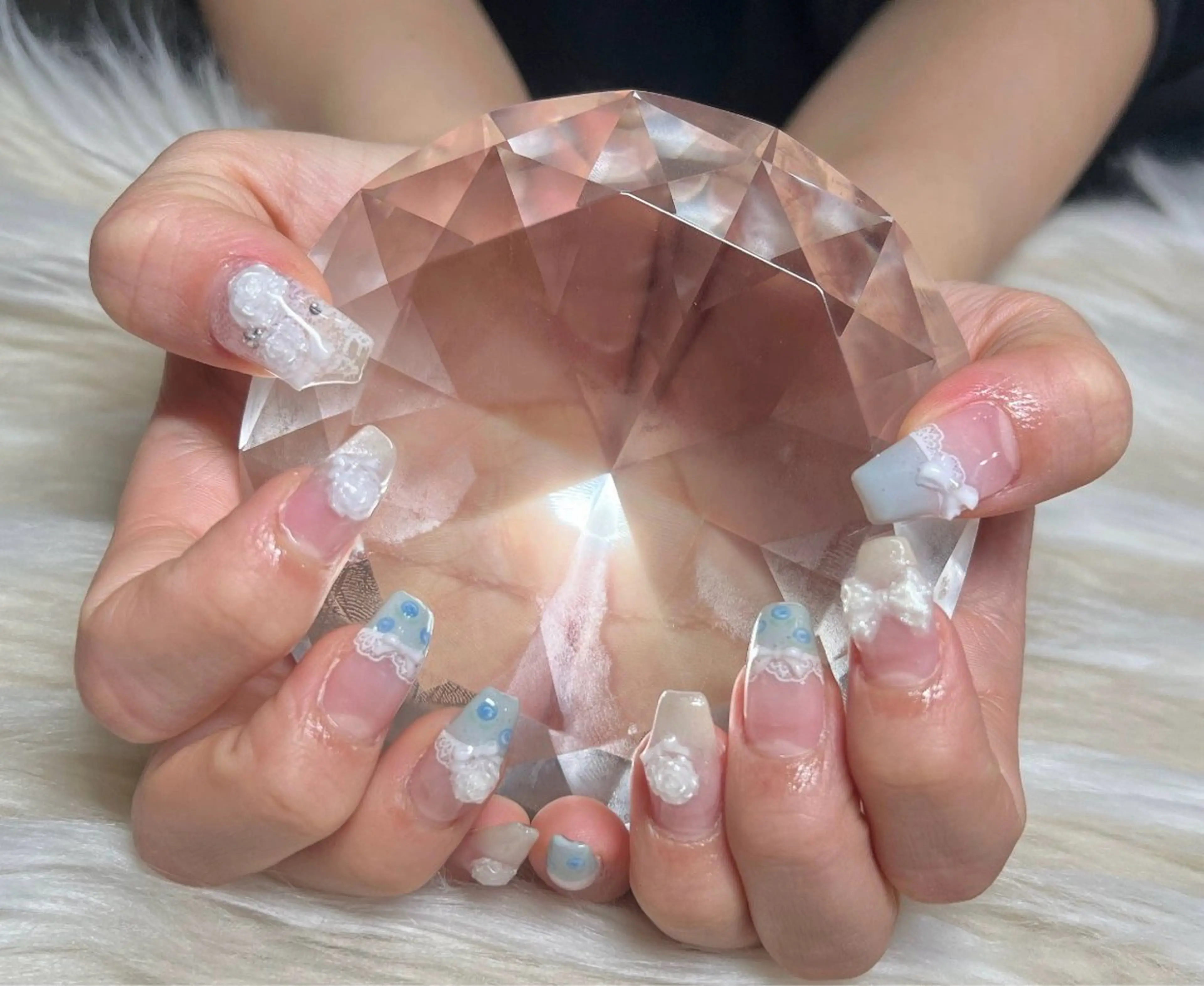 ネイル 長さ出し フラッシュネイル フラッシュマグ フレンチネイル ジェルネイル ハンドネイル Nail&eye Belire 新宿のネイルデザイン