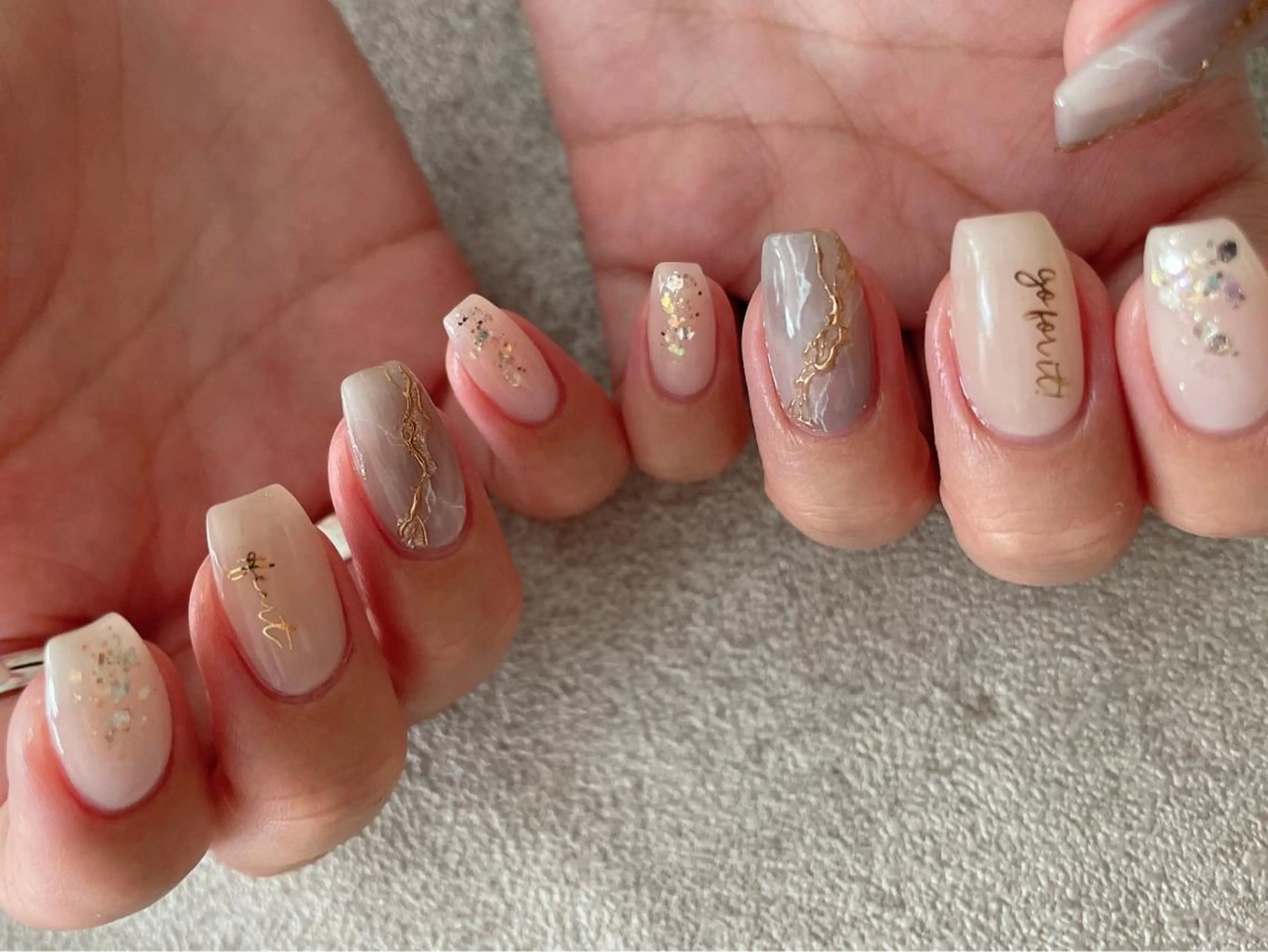 ネイル 大理石ネイル(マーブル) Platluce. ERIのネイルデザイン