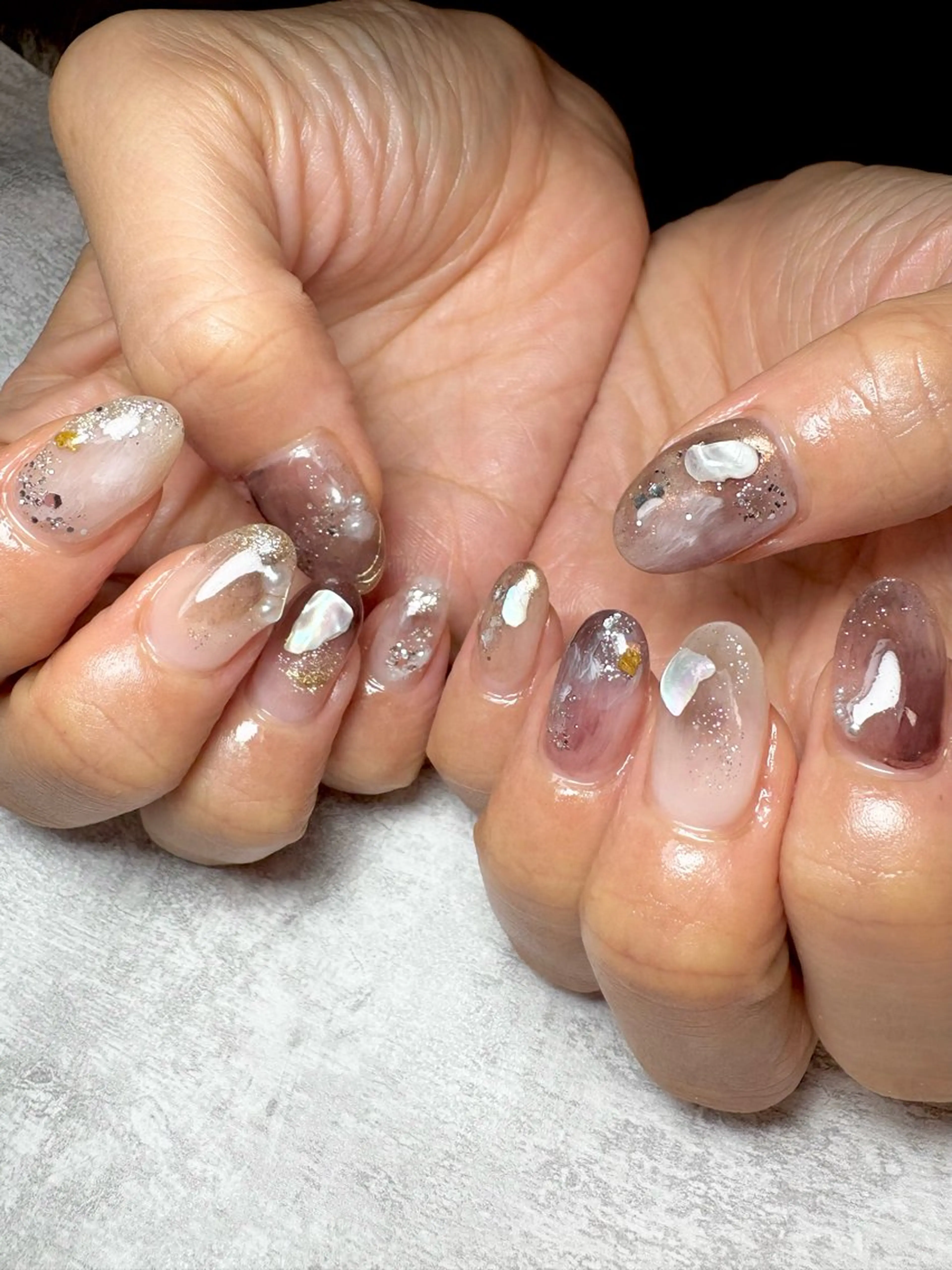 ネイル 持ち込み ニュアンスネイル nana .のネイルデザイン