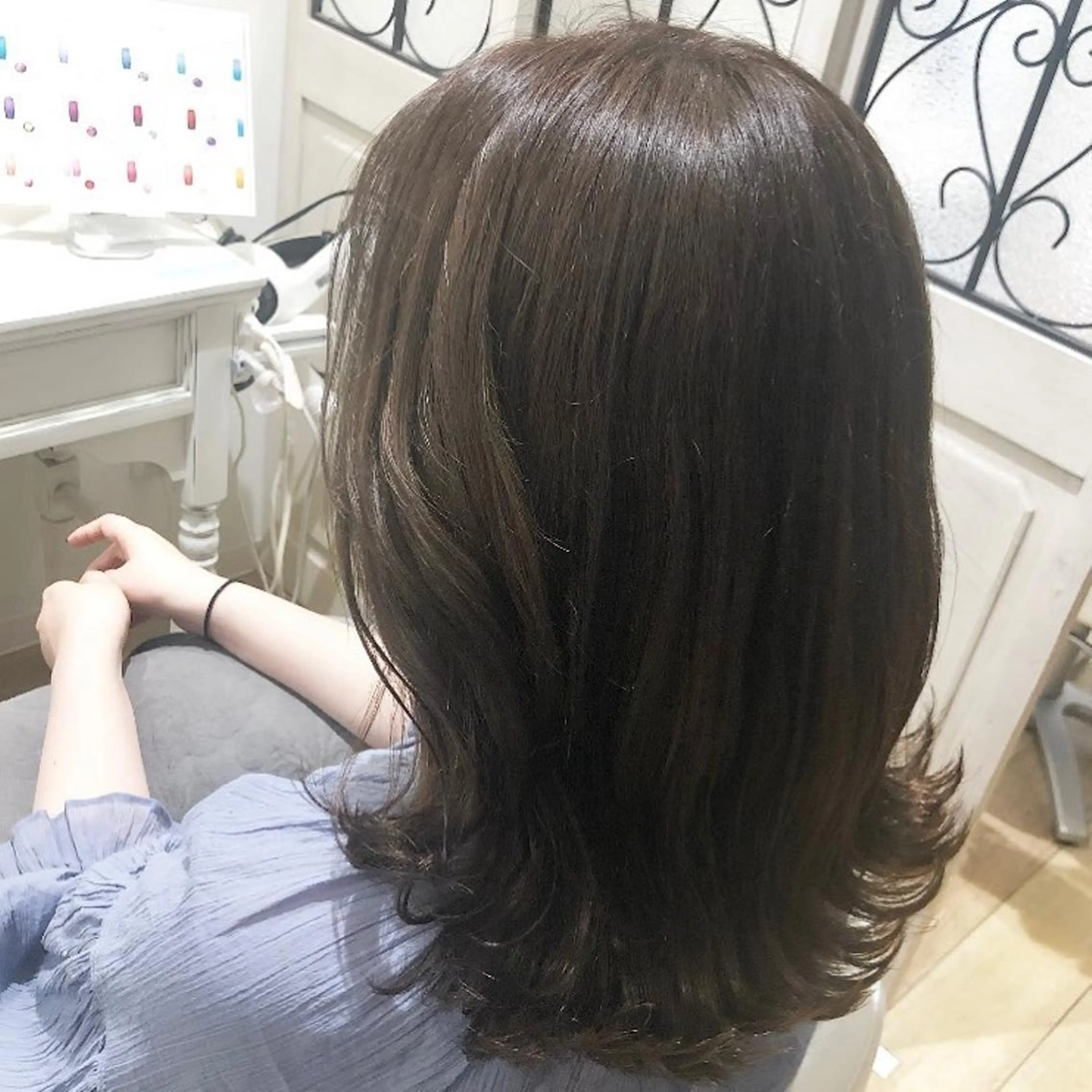 セミロング カラー ヘアアレンジ アッシュ 透明感カラー グレージュ シルバー ✨🌿大人可愛い愛さ れhair🌿✨松本のヘアスタイル