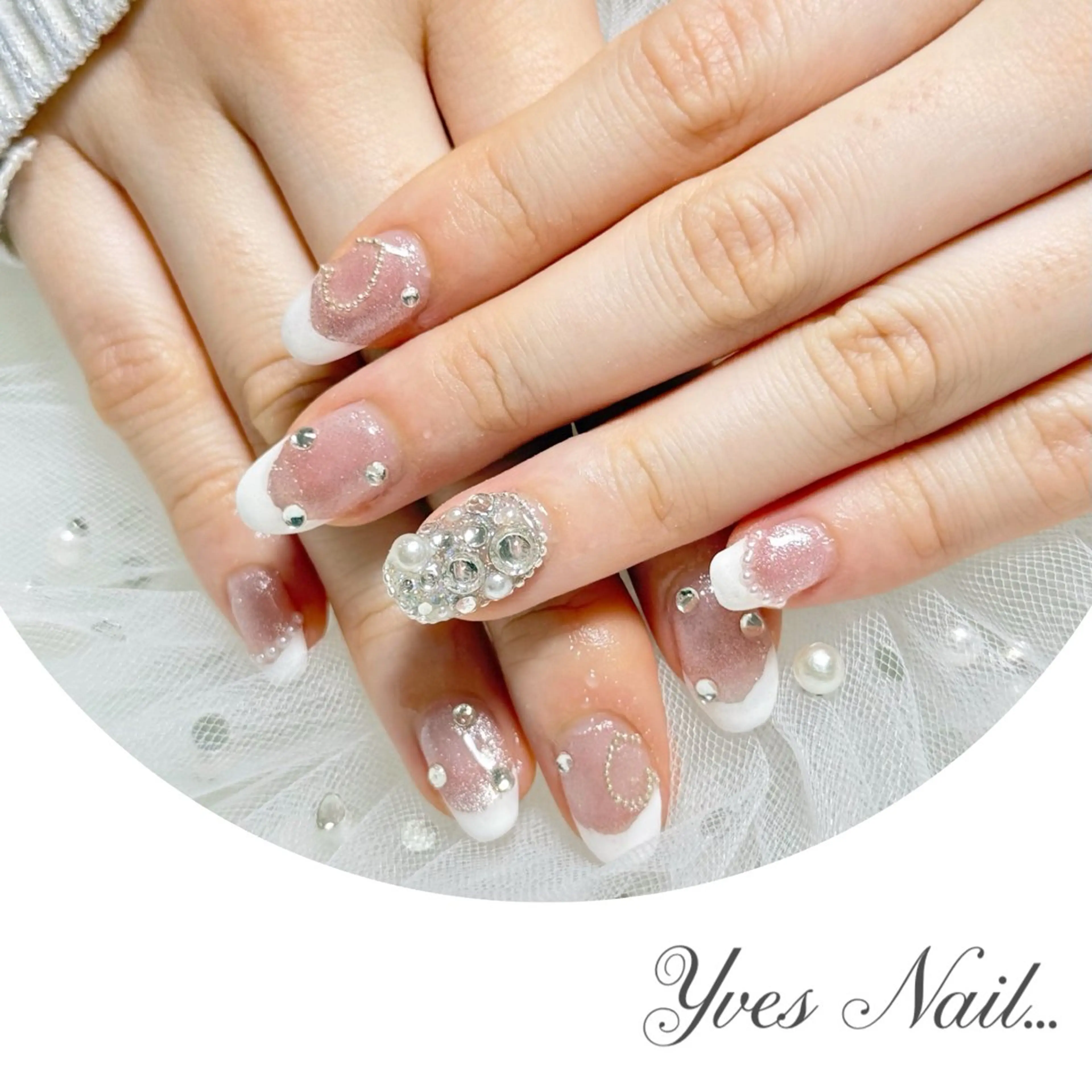 ネイル フレンチネイル ラメ(グリッター) マグネットネイル ハンドネイル kanno yのネイルデザイン