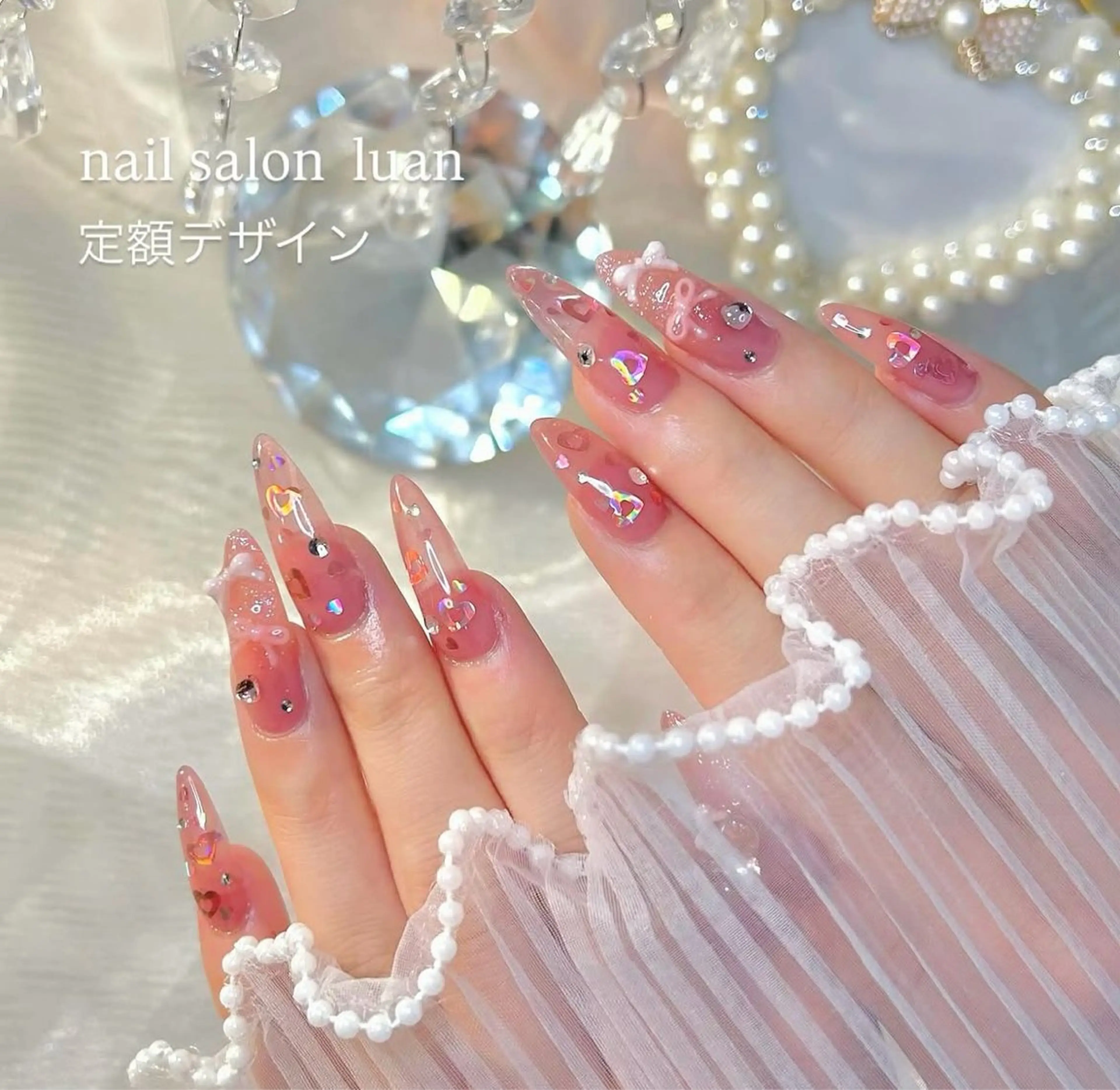 ネイル 長さ出し 持ち込み nail salon luan堀江店のネイルデザイン