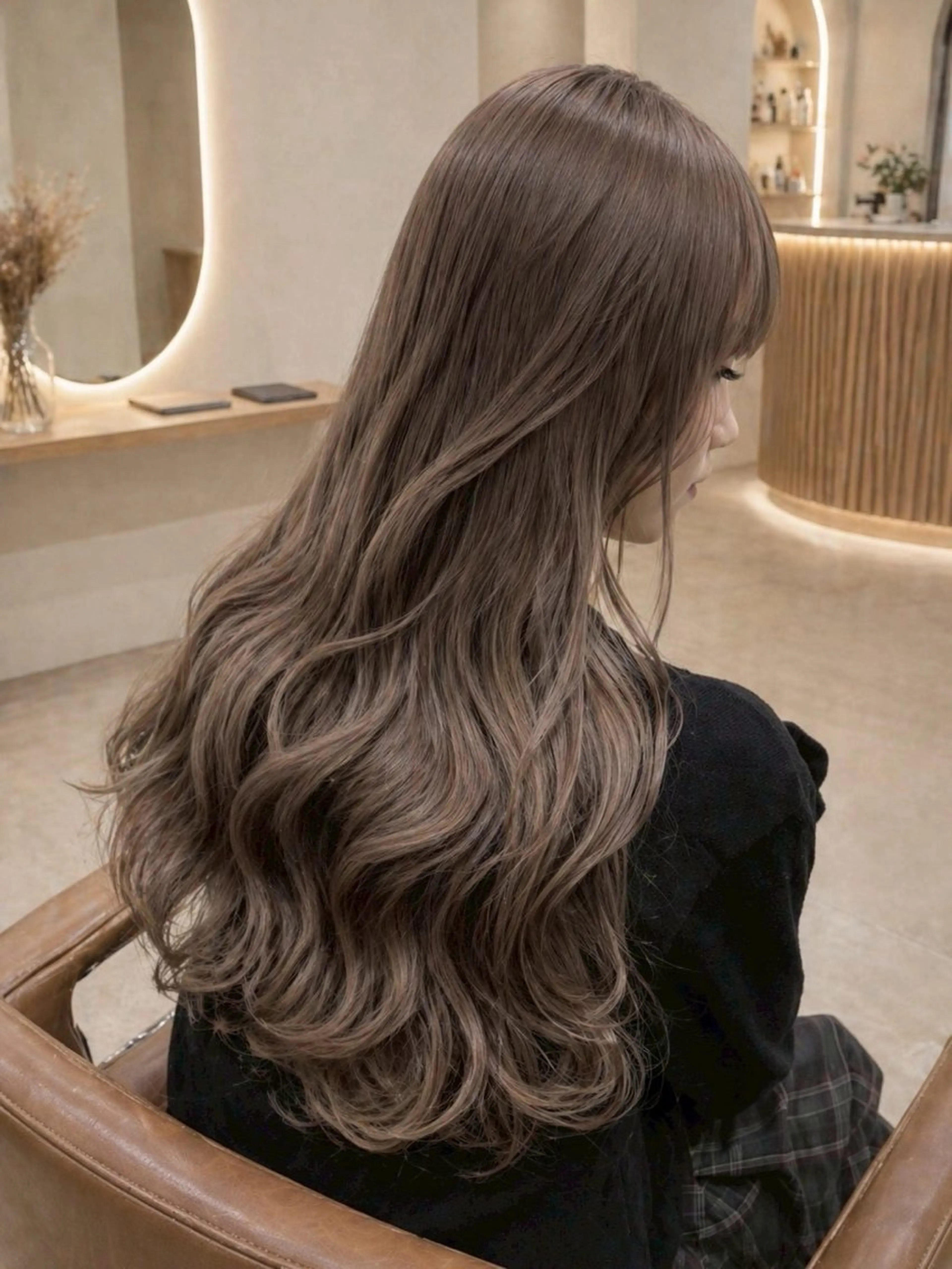 ロング カラー ベージュカラー モカベージュ 清瀧 巧人のヘアスタイル