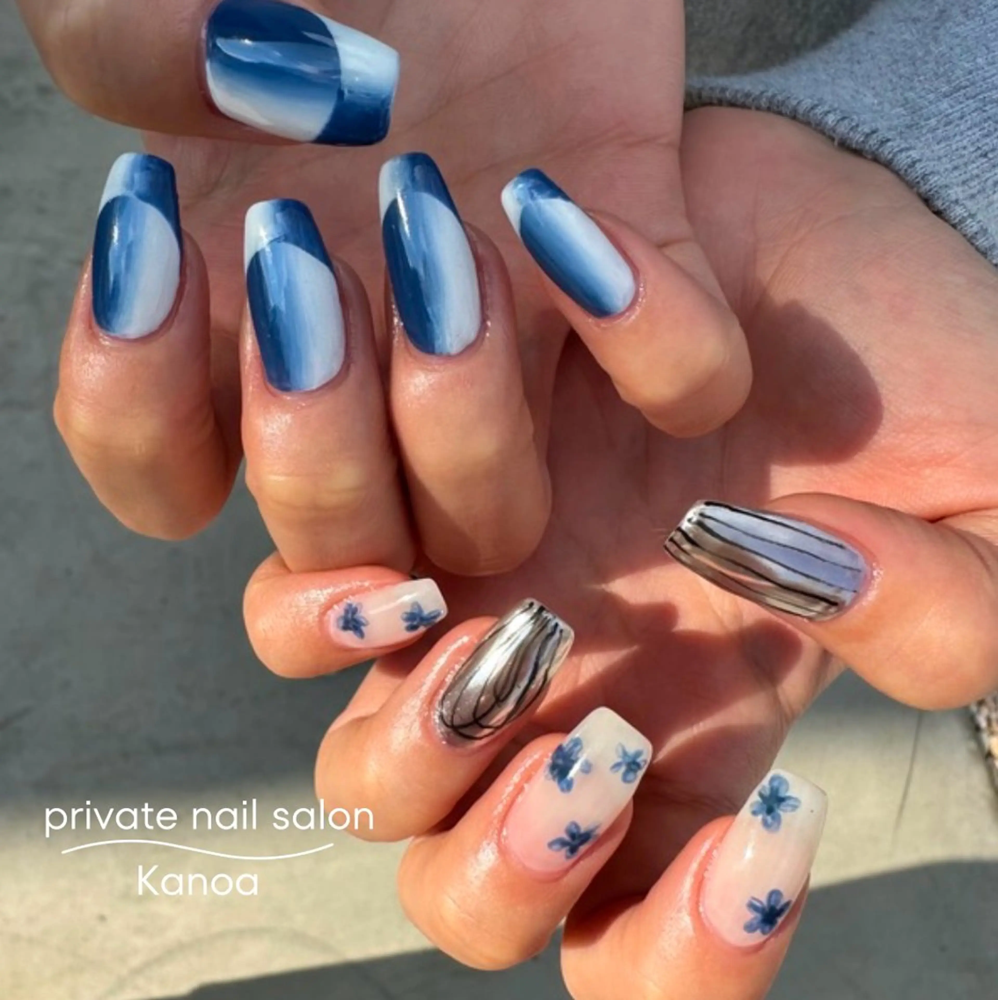 ネイル フレンチネイル オンブレフレンチ ハンドネイル megu_ kanoanailのネイルデザイン