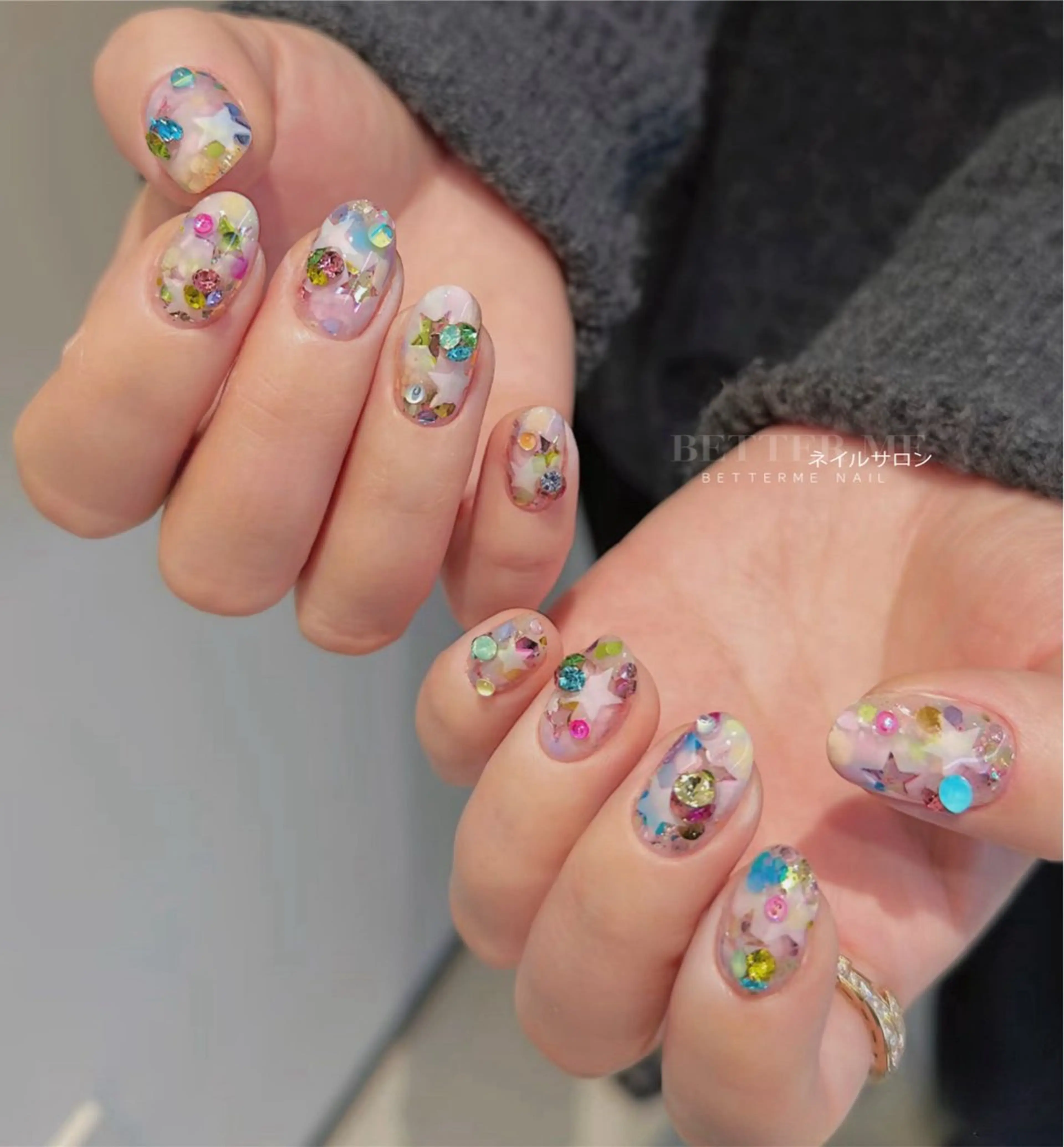 新作​〜​キラキラ⭐️星⭐︎ネイル¥8500の写真