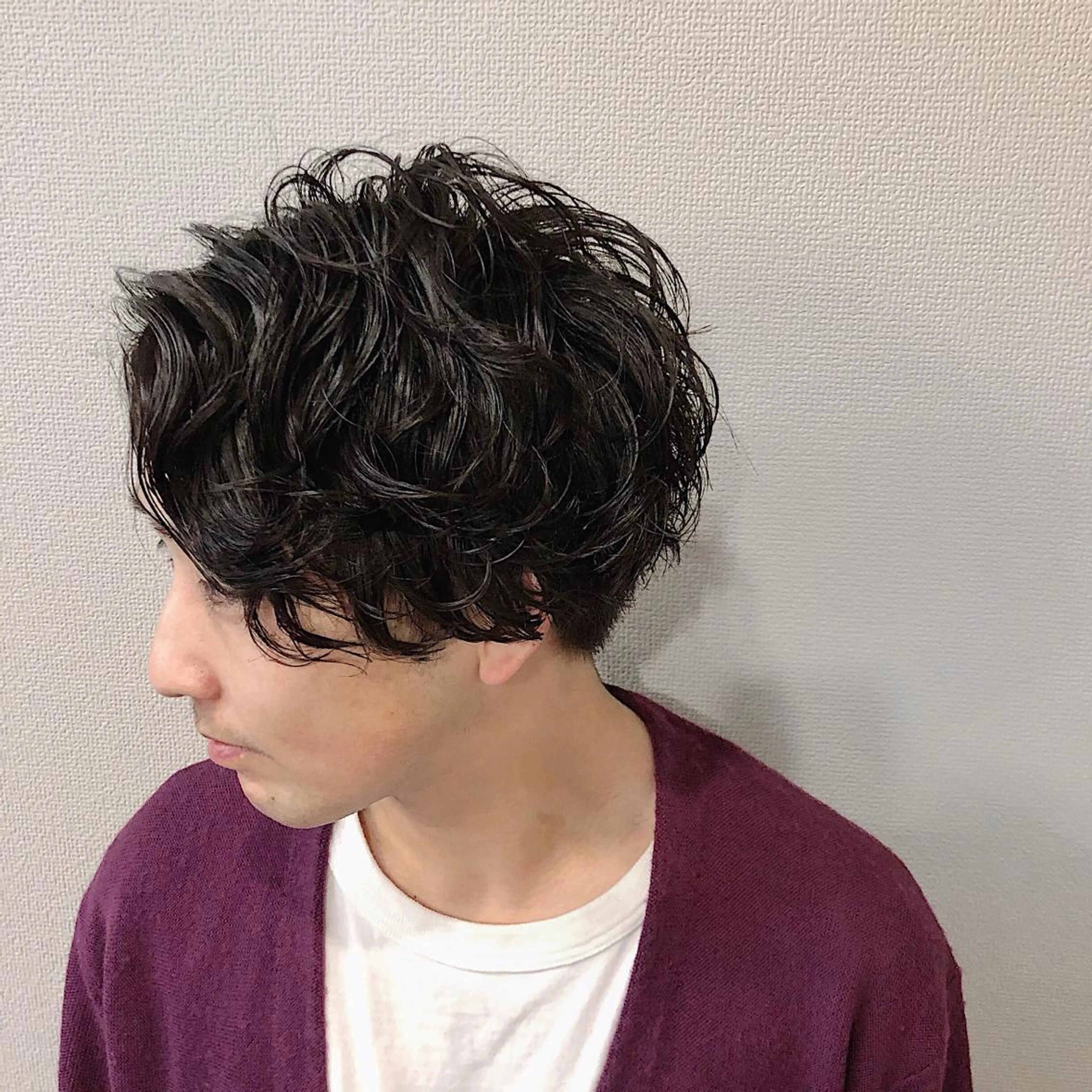 ショート パーマ メンズ メンズパーマ ボブ カット パーマ ヘッドスパ 山口 浩之のヘアスタイル