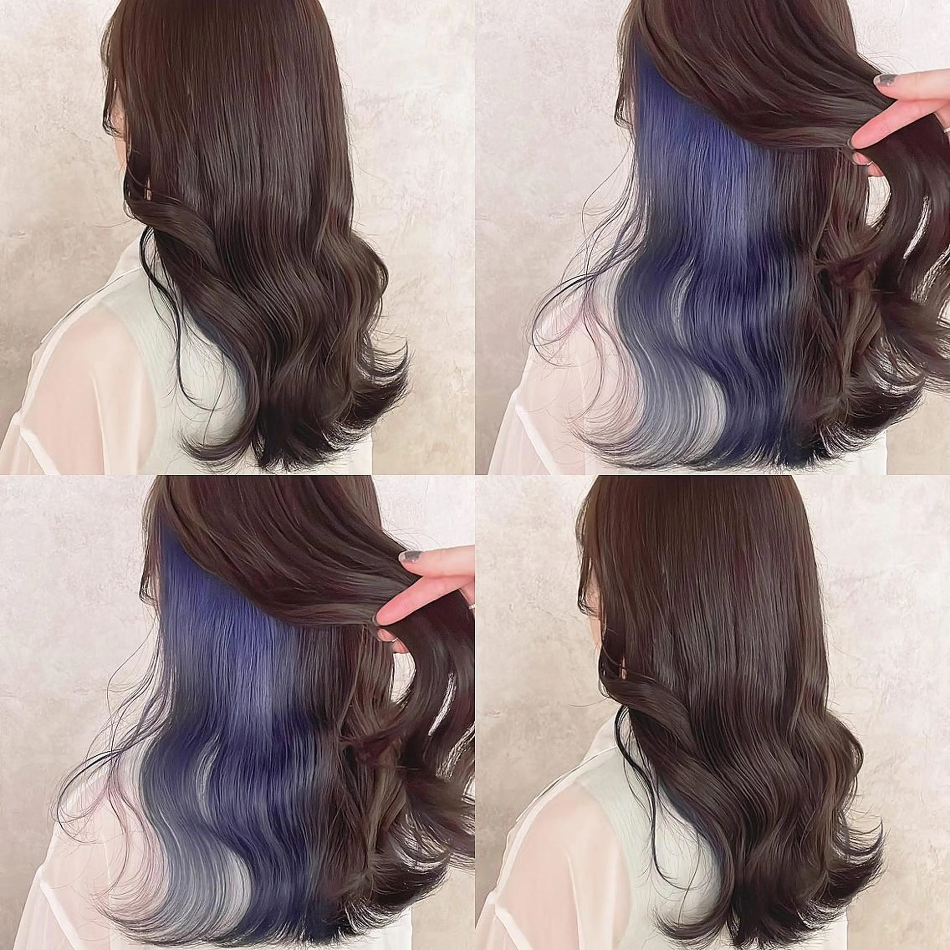 カラー ブリーチ ブルーカラー インナーカラー ネイビーカラー ヘアカラー トリートメント 渋谷:インナーカラー ／🍒エリカ🍒のヘアスタイル