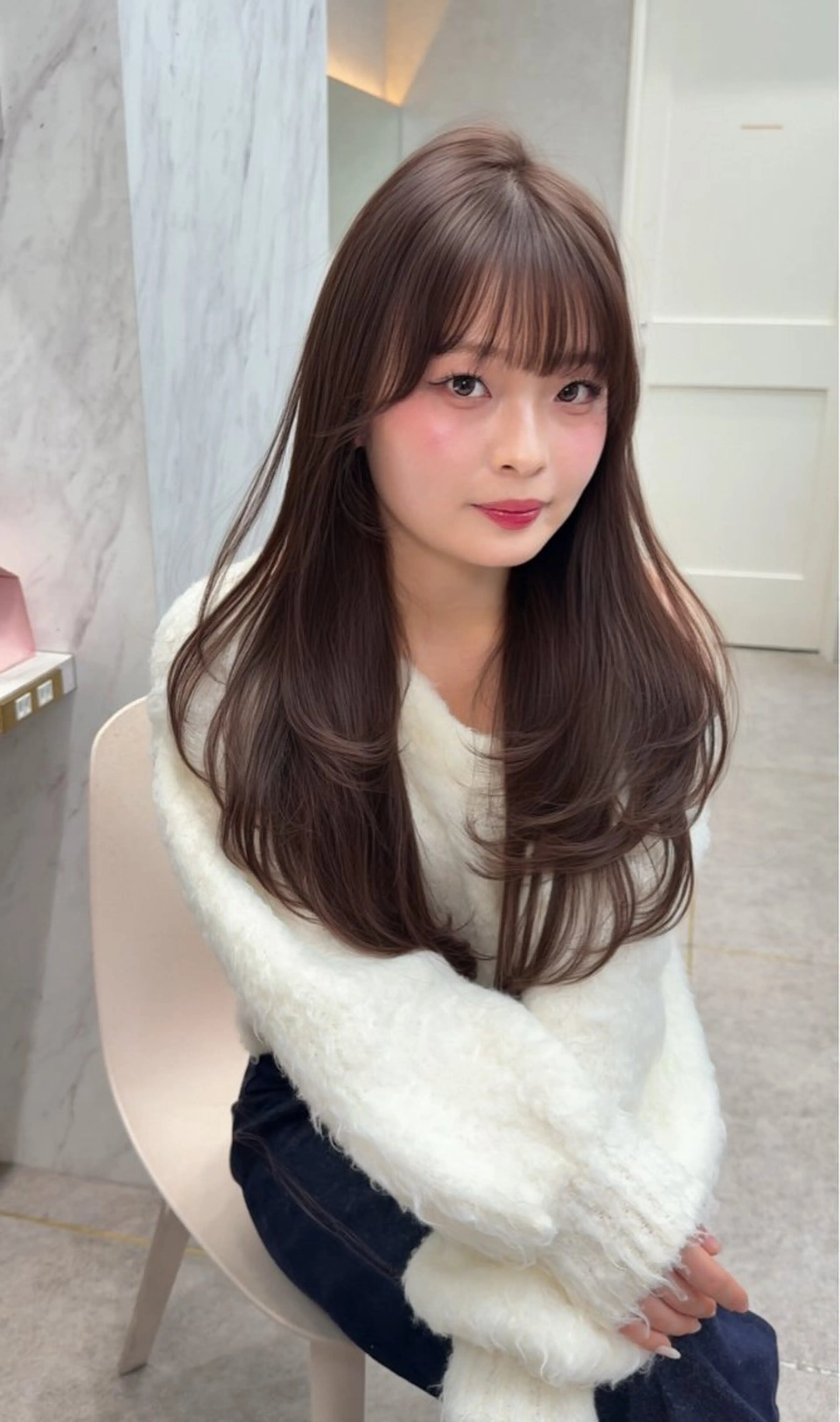 ロング カラー カット ヘアカラー トリートメント ヘアセット レイヤーダブルカラー KYONのヘアスタイル