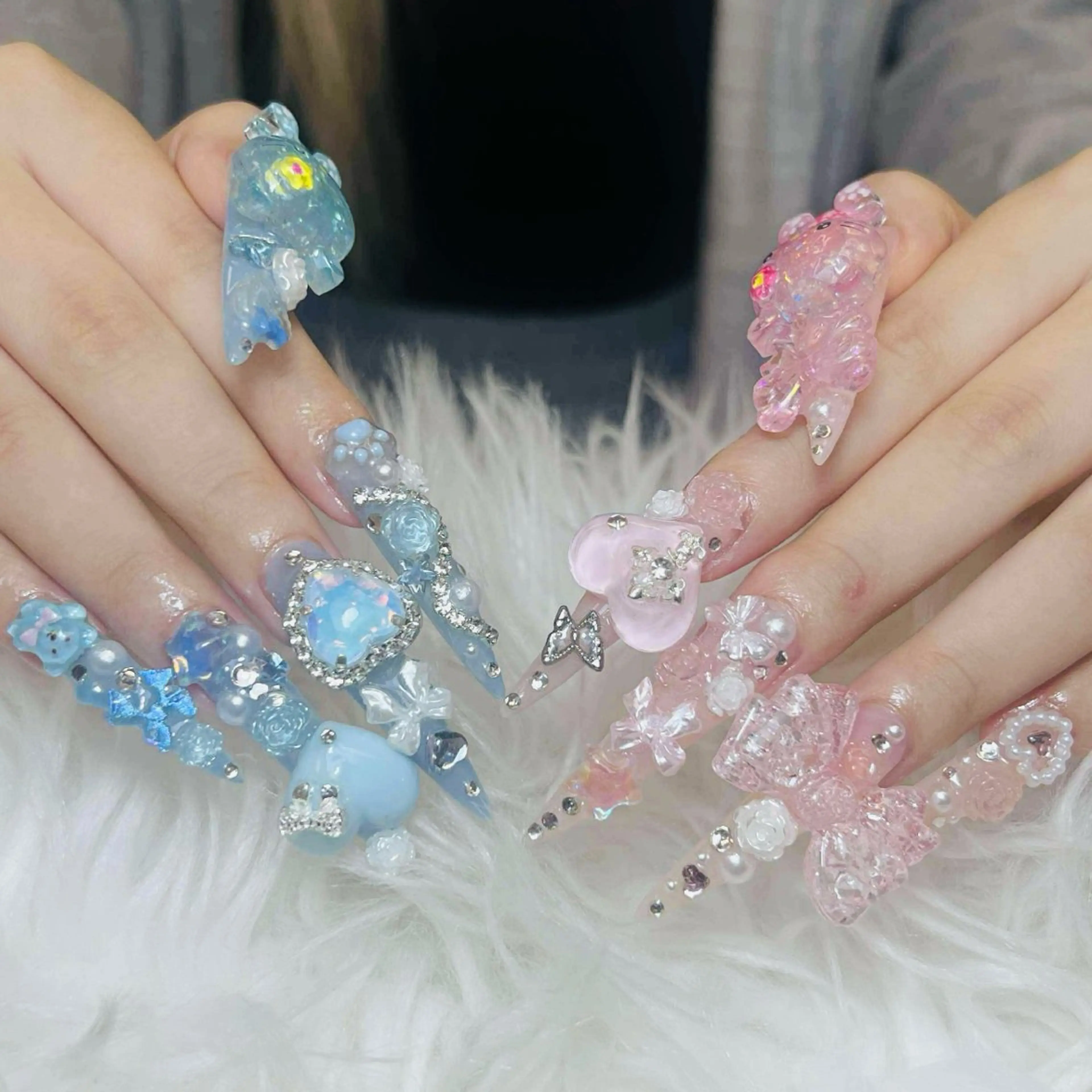 ネイル チークネイル 長さ出し フラッシュネイル フレンチネイル グラデーション ハンドネイル AN NAIL SALONのネイルデザイン