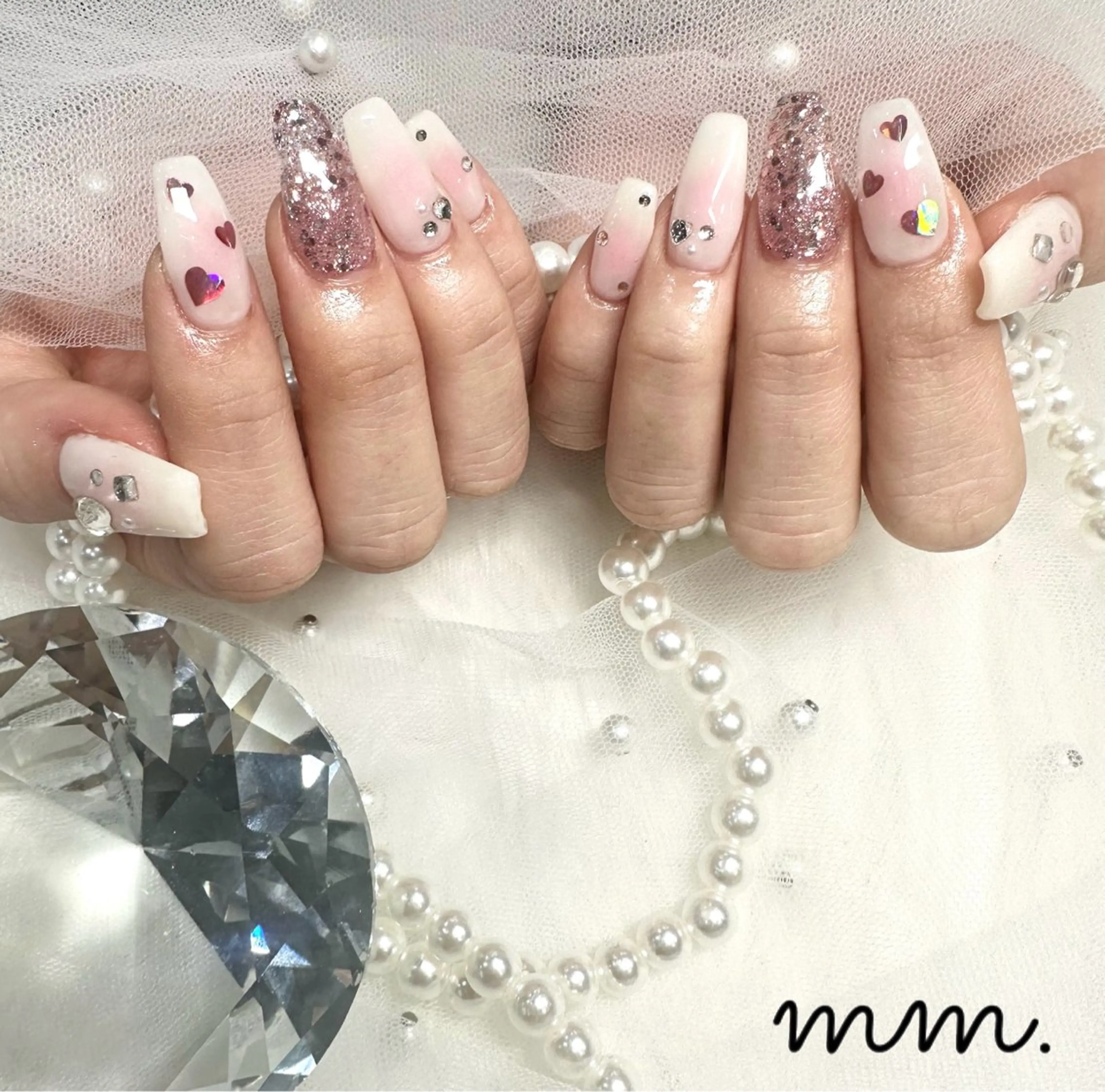 ネイル ハンドネイル 🩷🩵mm.大宮 Riyo🧸🩵🩷のネイルデザイン