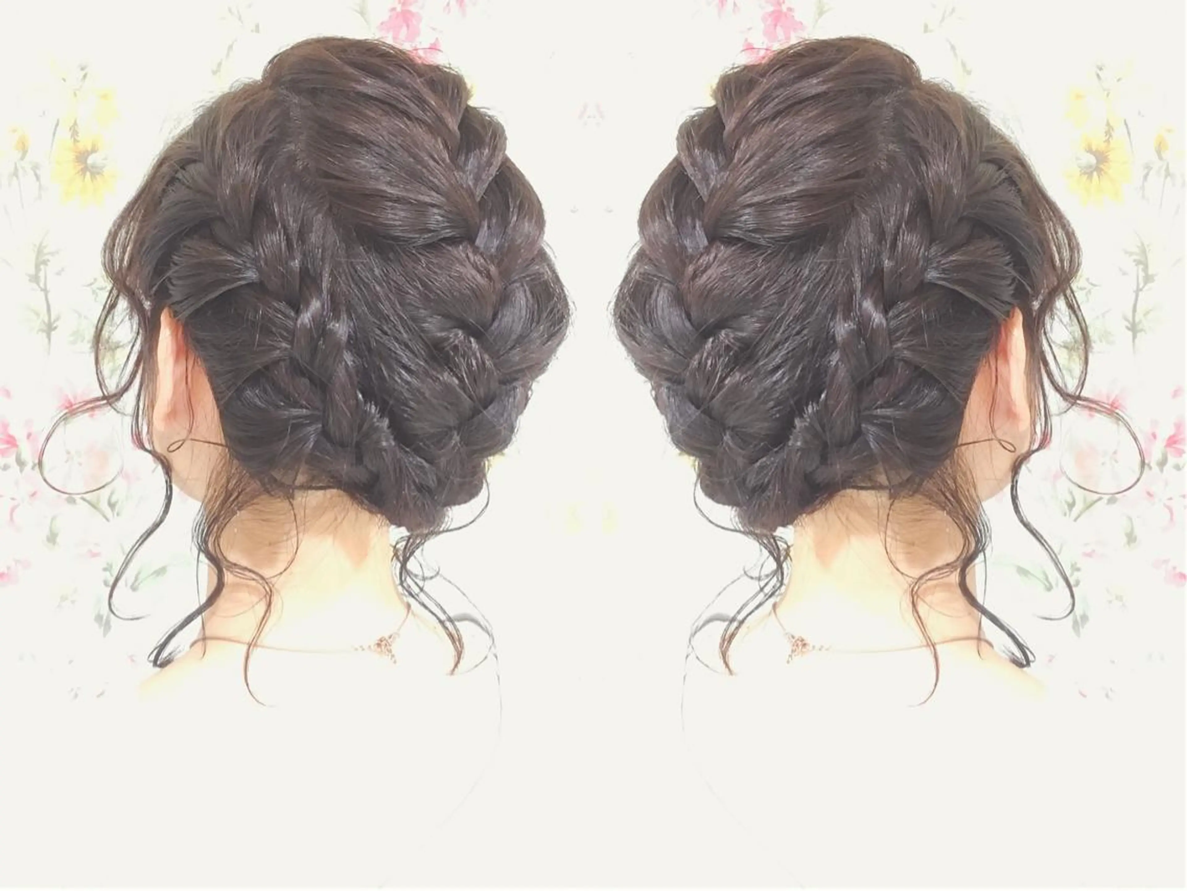 セミロング ヘアアレンジ おくれ毛 ヘアセット 菊池 栄里奈のヘアスタイル