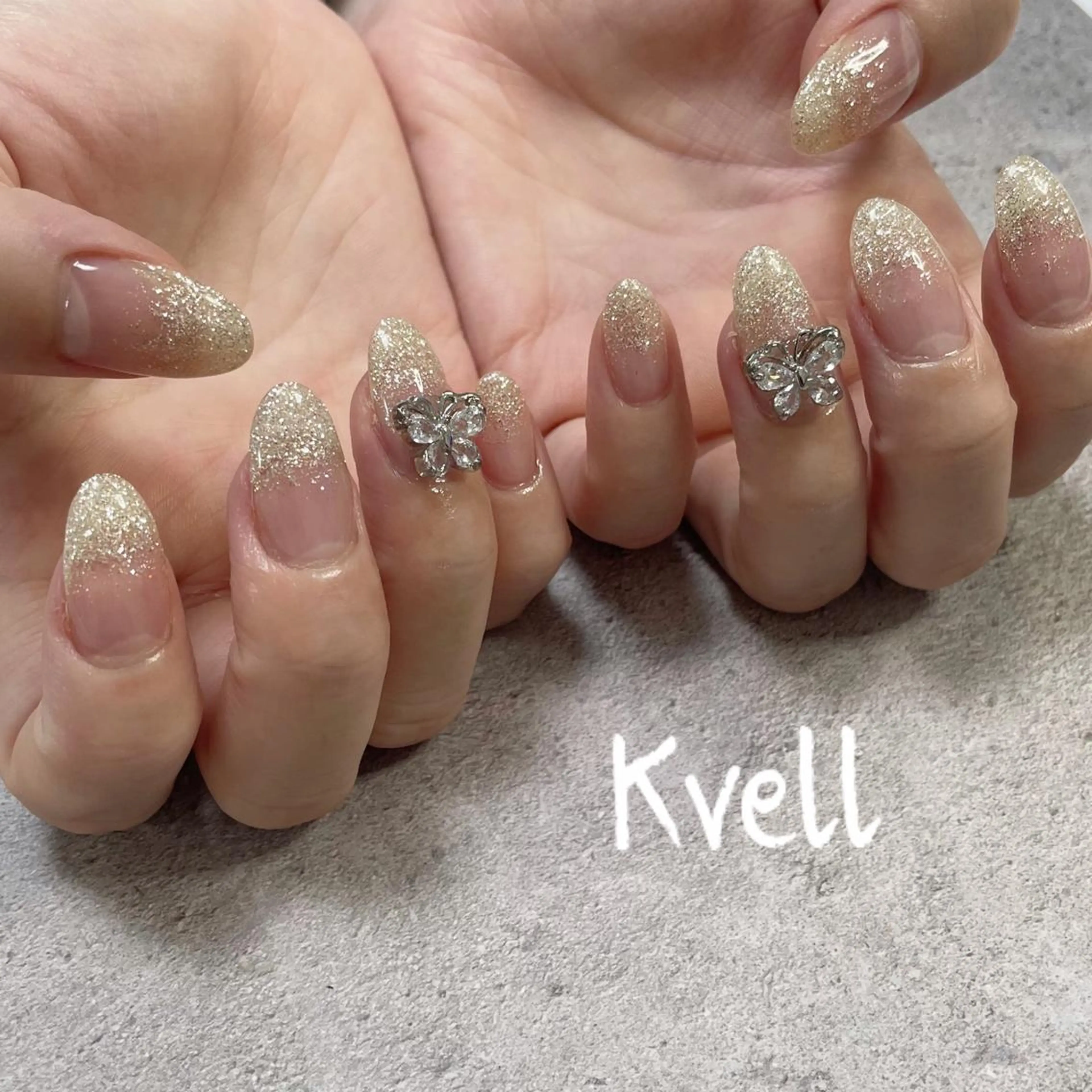 ネイル ラメ(グリッター) ラメグラデーション ハンドネイル nail salon  Kvell所属・nailsalon Kvellのネイルデザイン