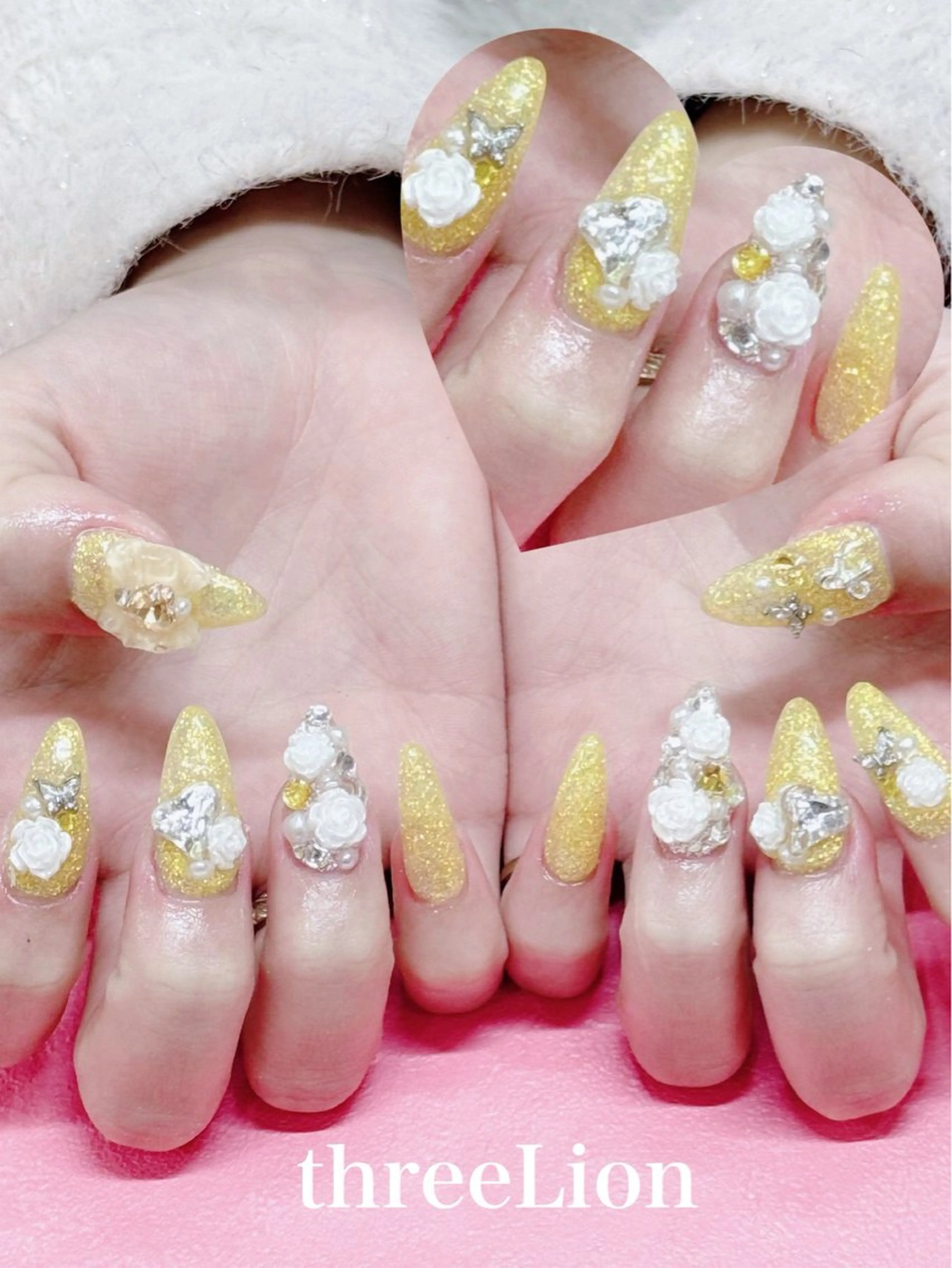 ネイル 黄色 ハンドネイル threeLion　ネイル&アイラッシュサロン所属・threeLion ネイル&アイラッシュのネイルデザイン