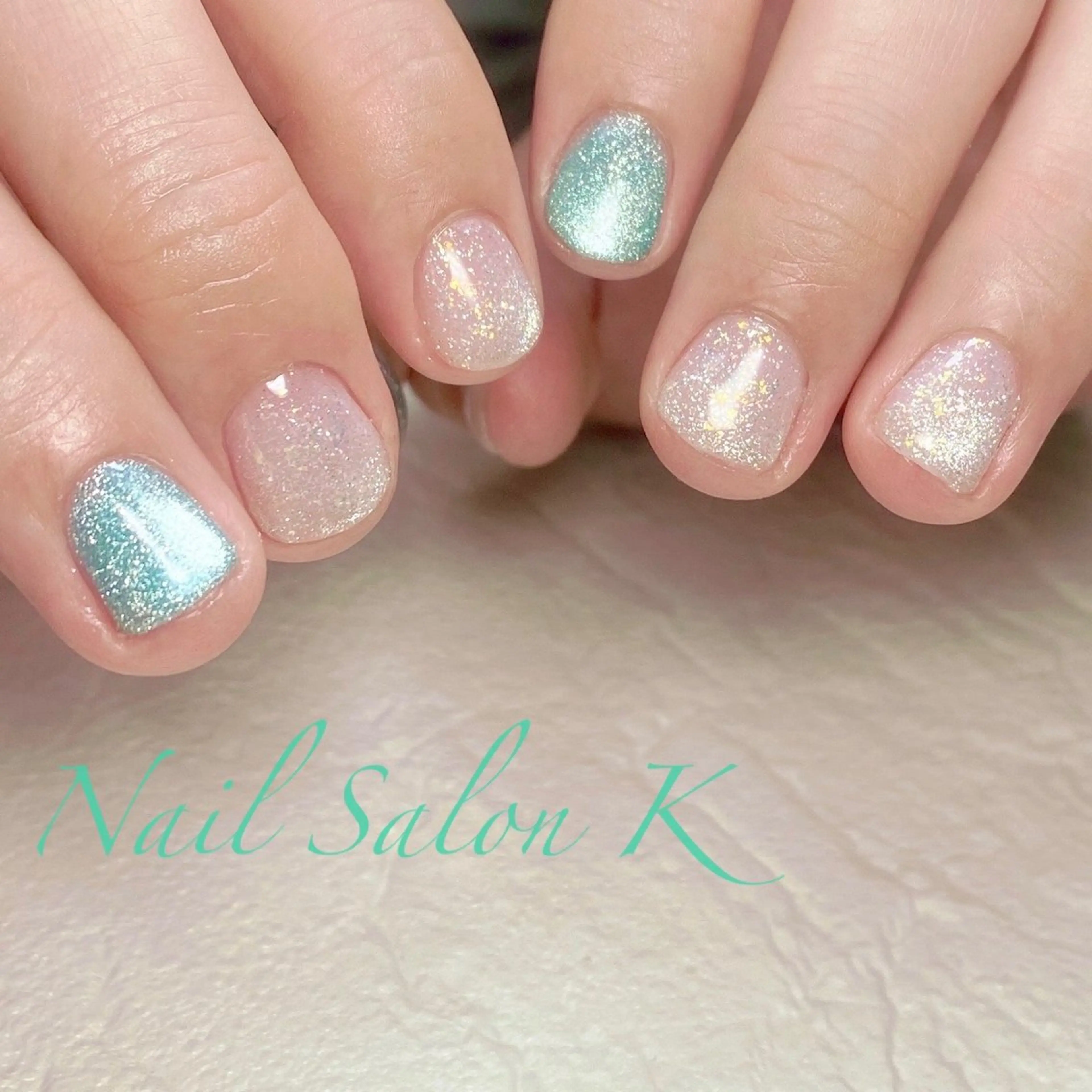 ネイル フラッシュネイル マグネットネイル メンズネイル ホワイト ハンドネイル Nail Salon K 🧸美爪育成のネイルデザイン