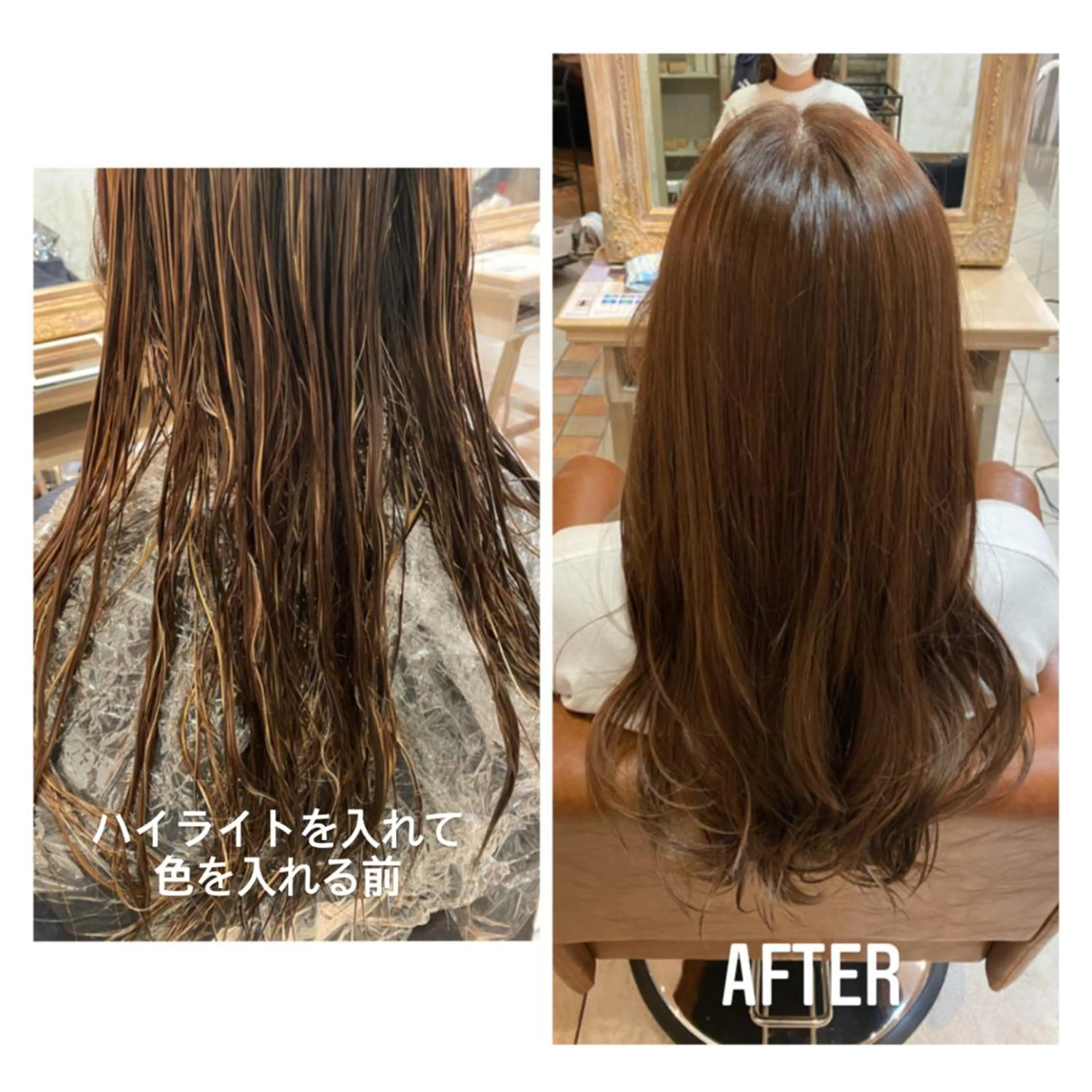 ロング カラー ハイライトカラー ハイライト 井上 日菜乃のヘアスタイル