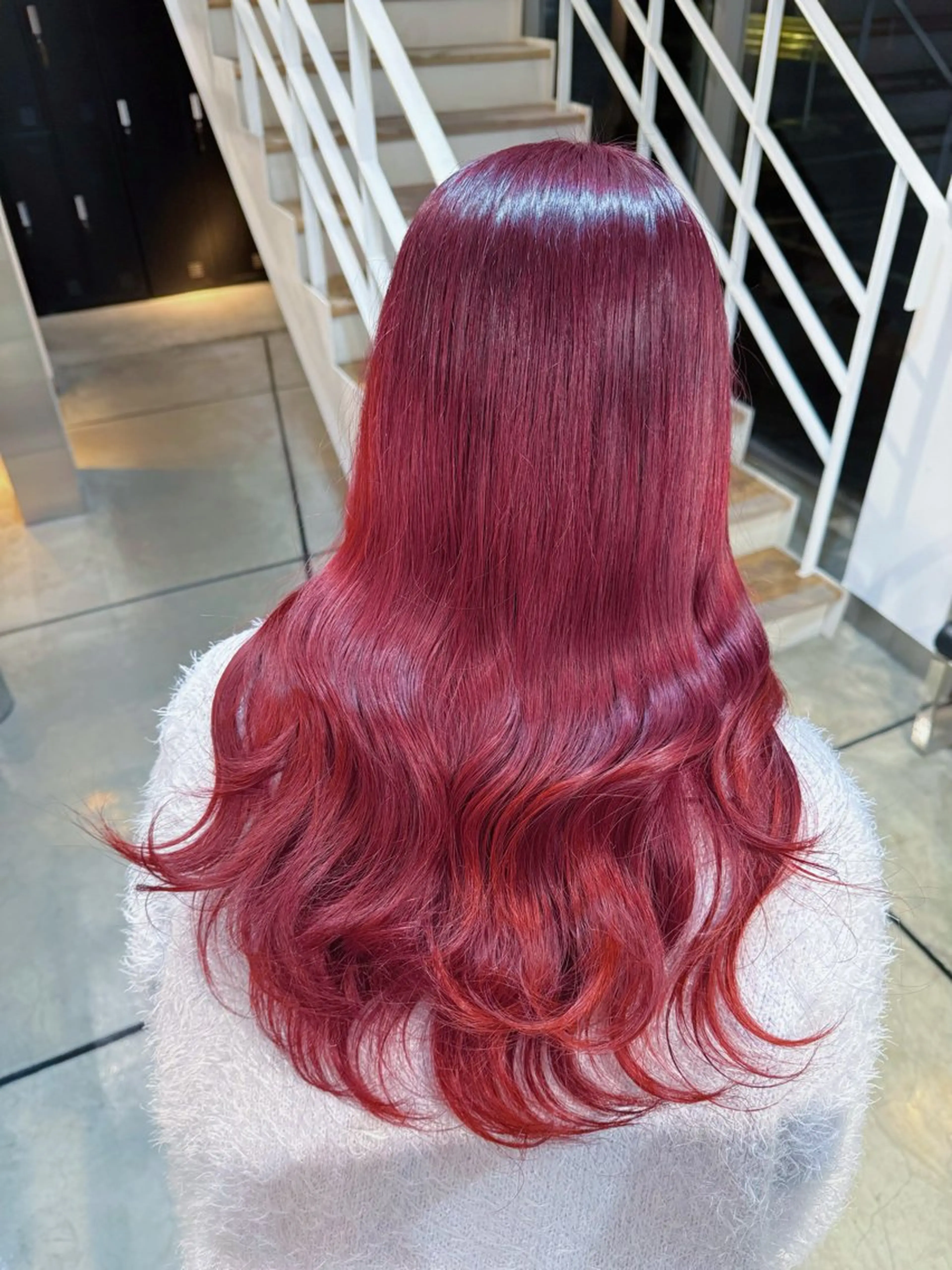 ロング カラー ブリーチ バイオレットカラー 野林 夏帆のヘアスタイル