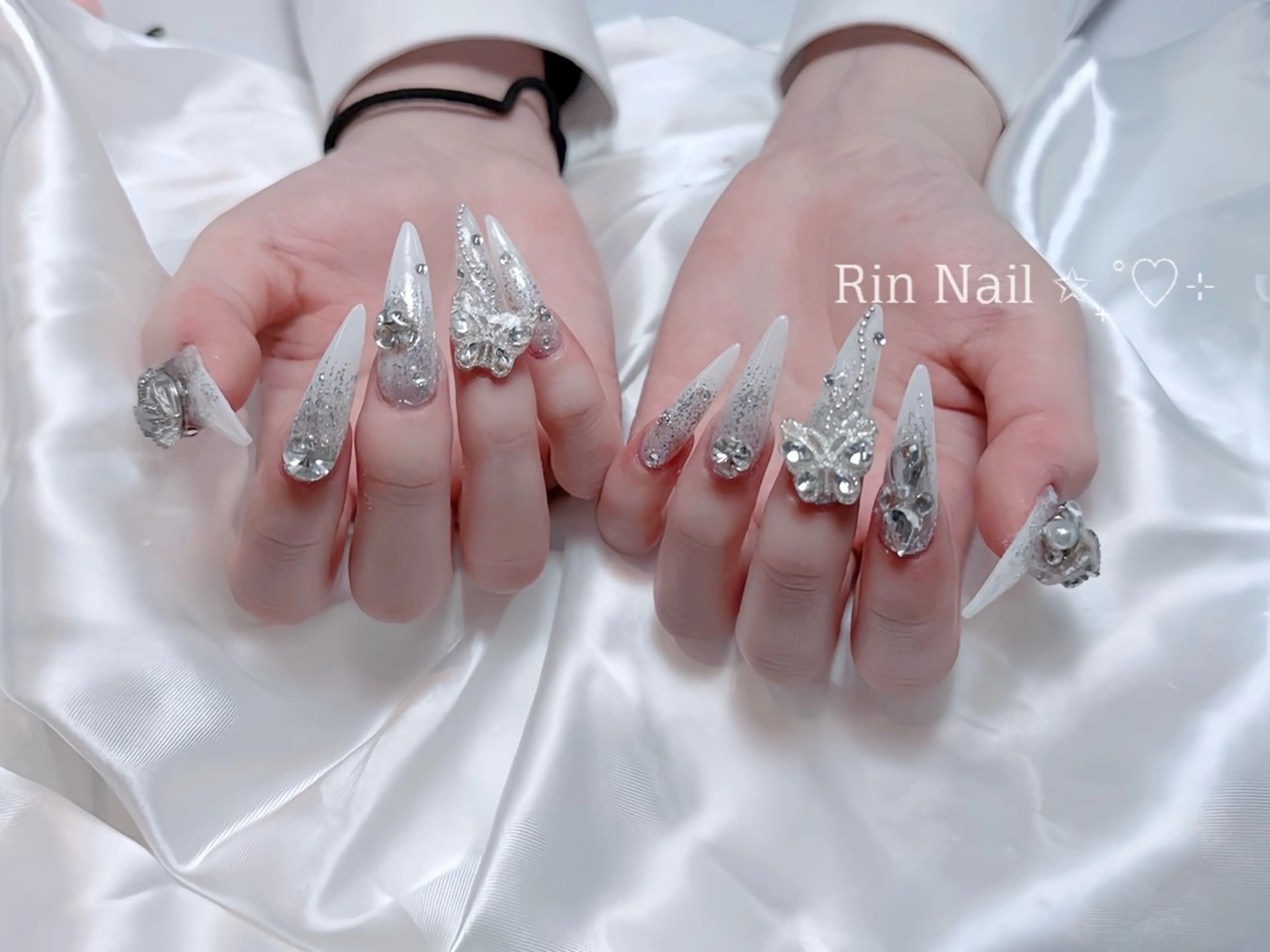ネイル アートネイル チークネイル ジェルネイル ロングネイル マグネットネイル ハンドネイル Rin Nail 新大久保店のネイルデザイン