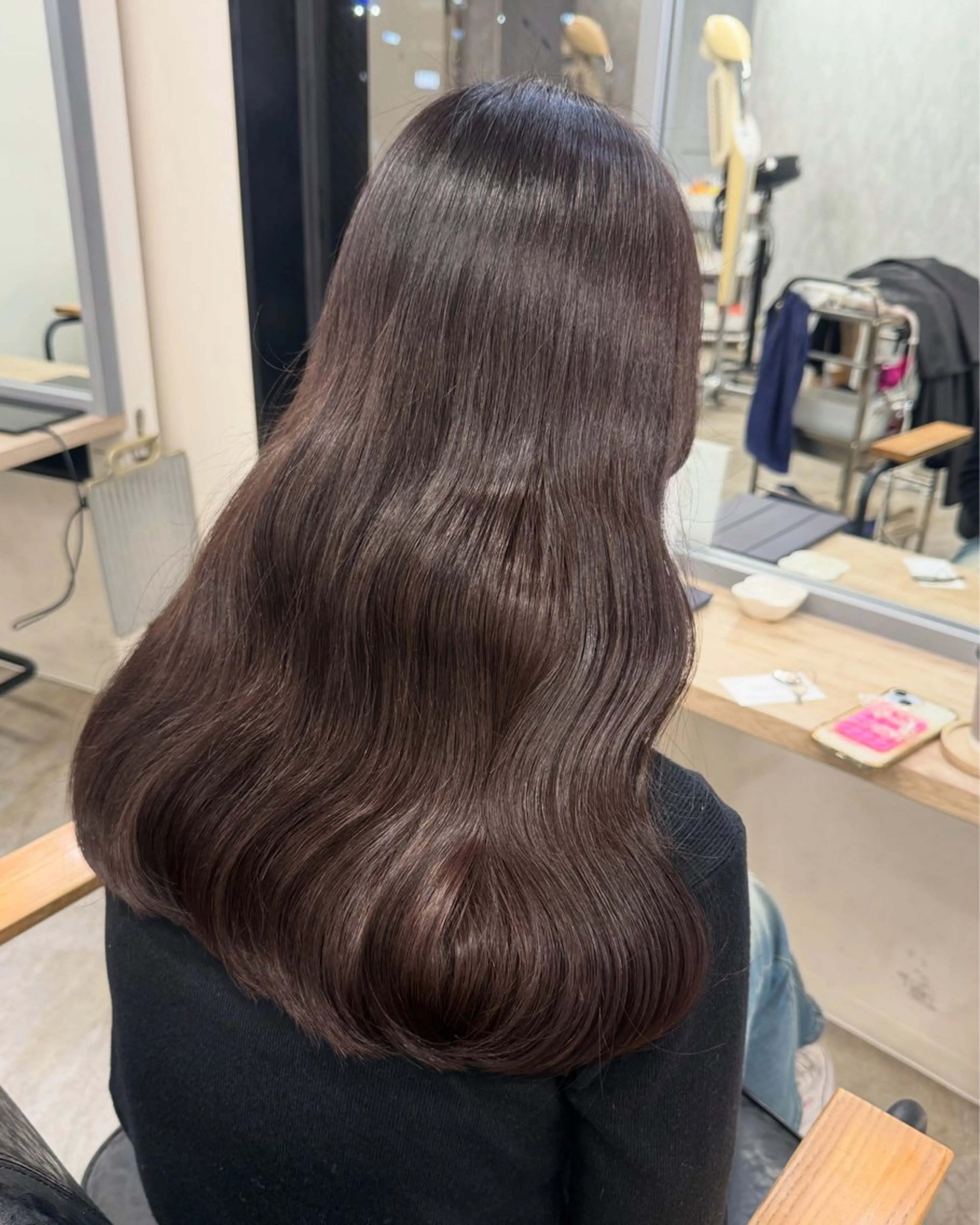ロング カラー ヘアアレンジ ブラウンカラー ラベンダーカラー カット ヘアカラー トリートメント Himawari♡ 柔らかいカラーのヘアスタイル
