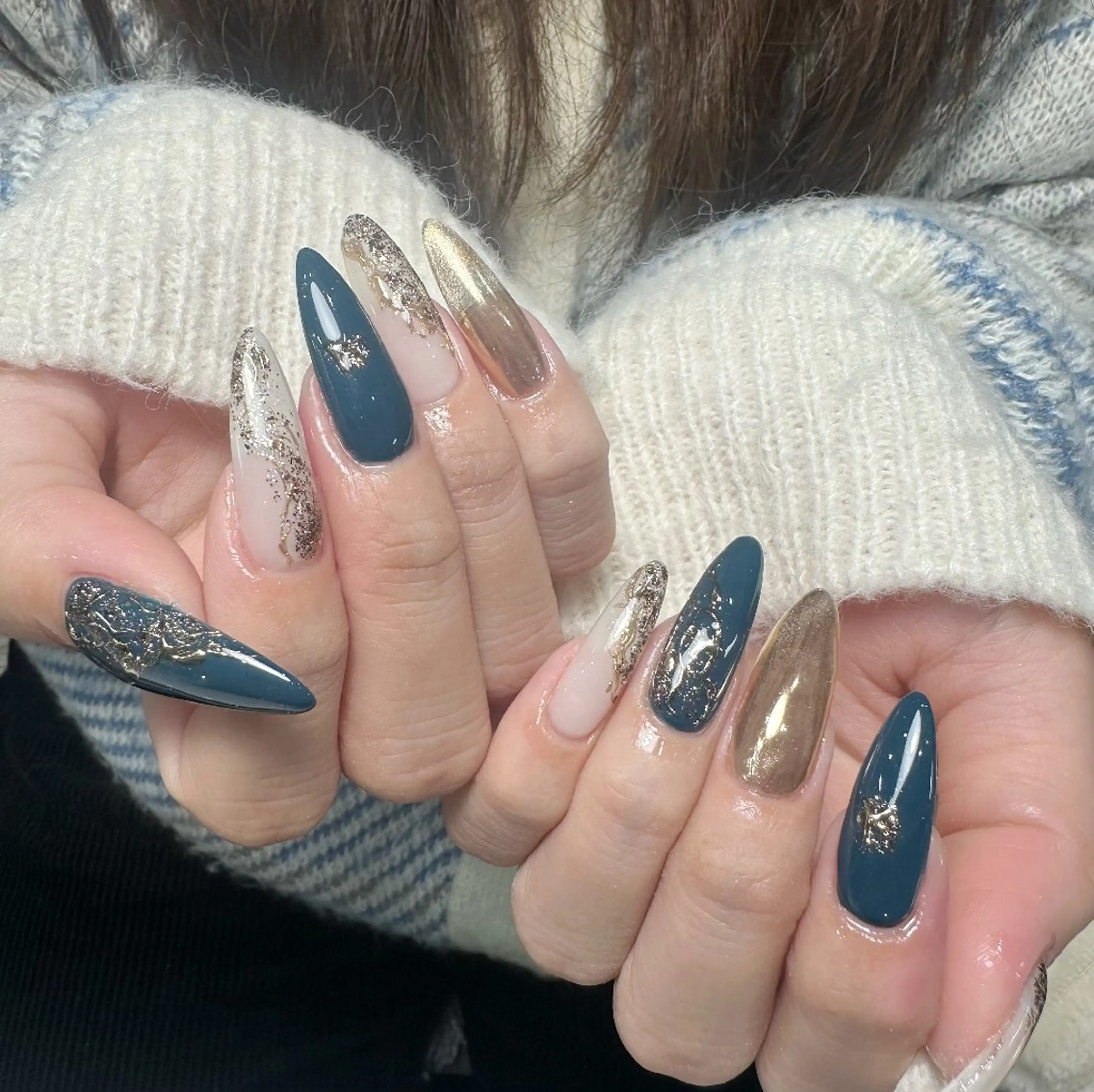 ネイル チークネイル 成人式 フレンチネイル ジェルネイル ガラスフレンチ ハンドネイル UM Nail Salonのネイルデザイン
