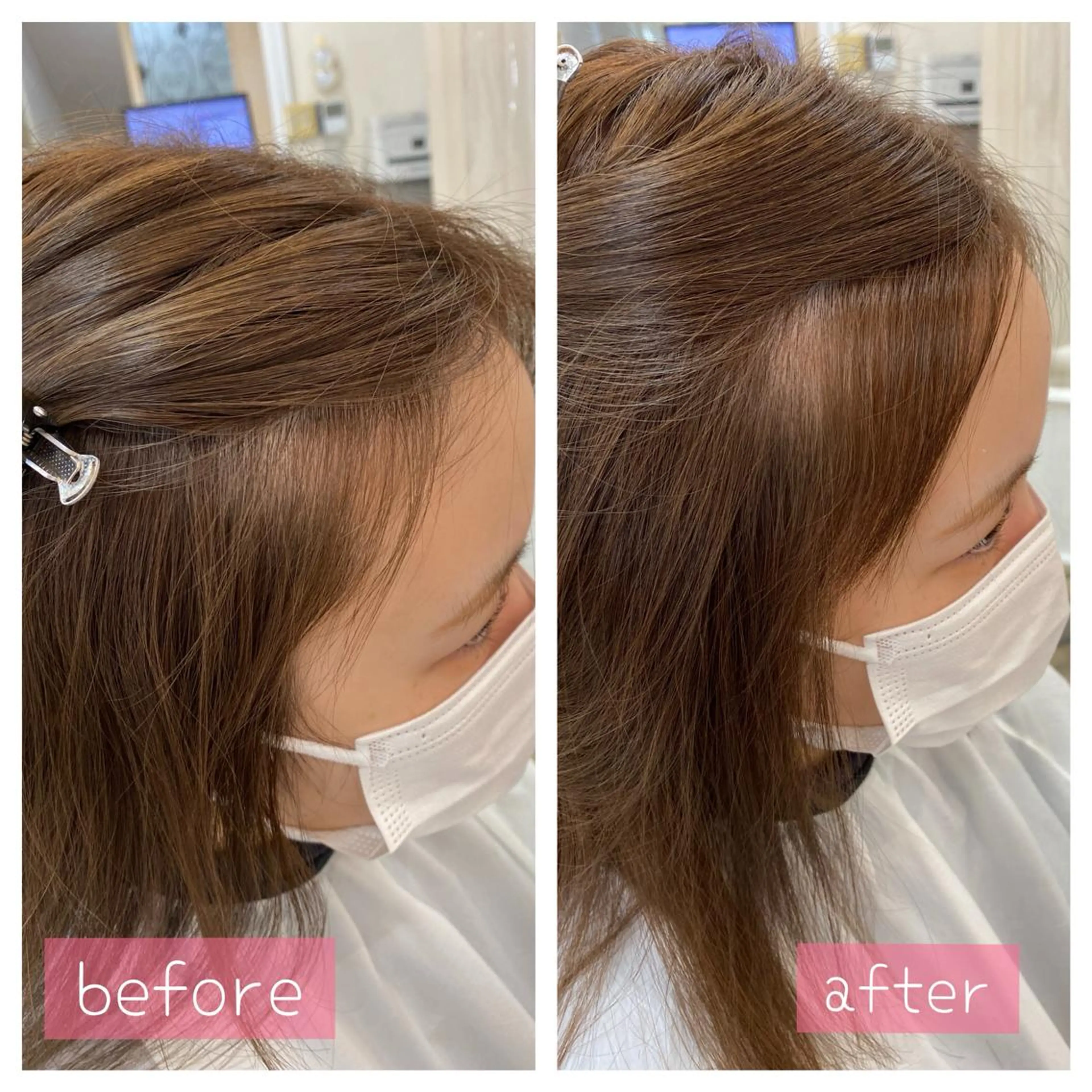 ミディアム パーマ 具志 真理子のヘアスタイル