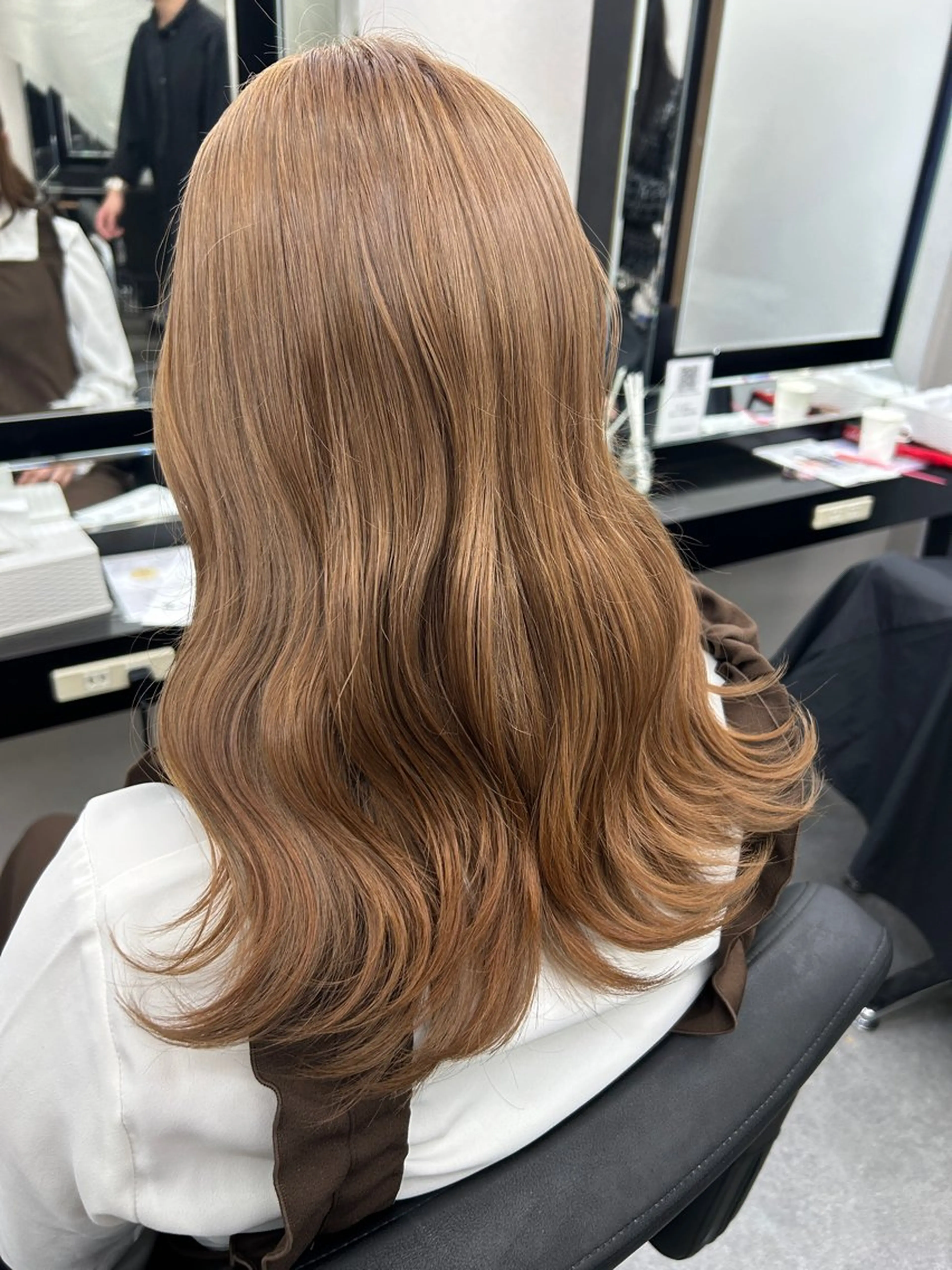 セミロング カラー ベージュカラー ダブルカラー ミルクティーベージュ トリートメント ヘアカラー トリートメント レイヤー/エクステ alpha下妻のヘアスタイル