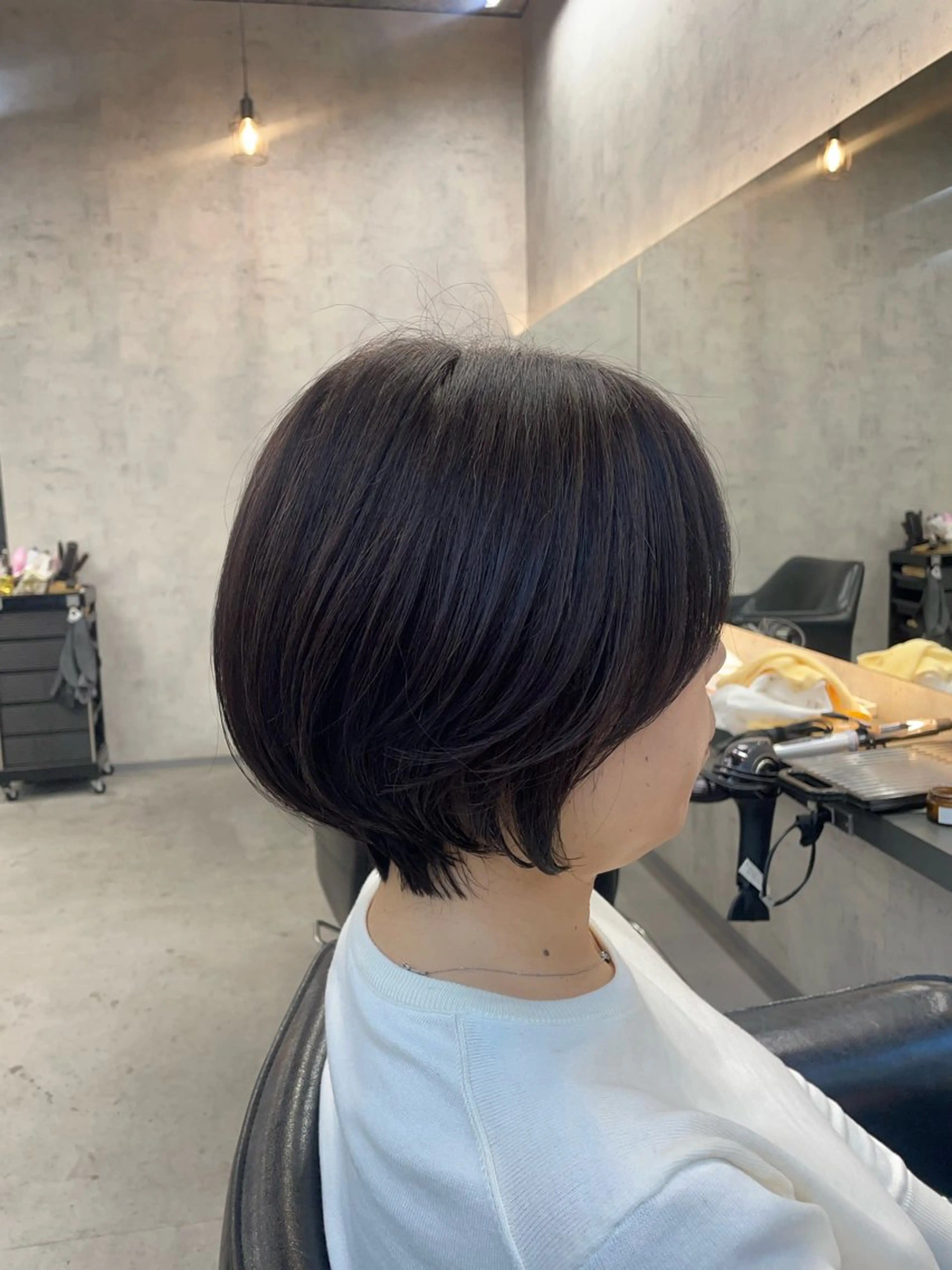 ショート カラー カット ヘアカラー トリートメント レイヤー×顔周 り×髪質改善/MIUのヘアスタイル