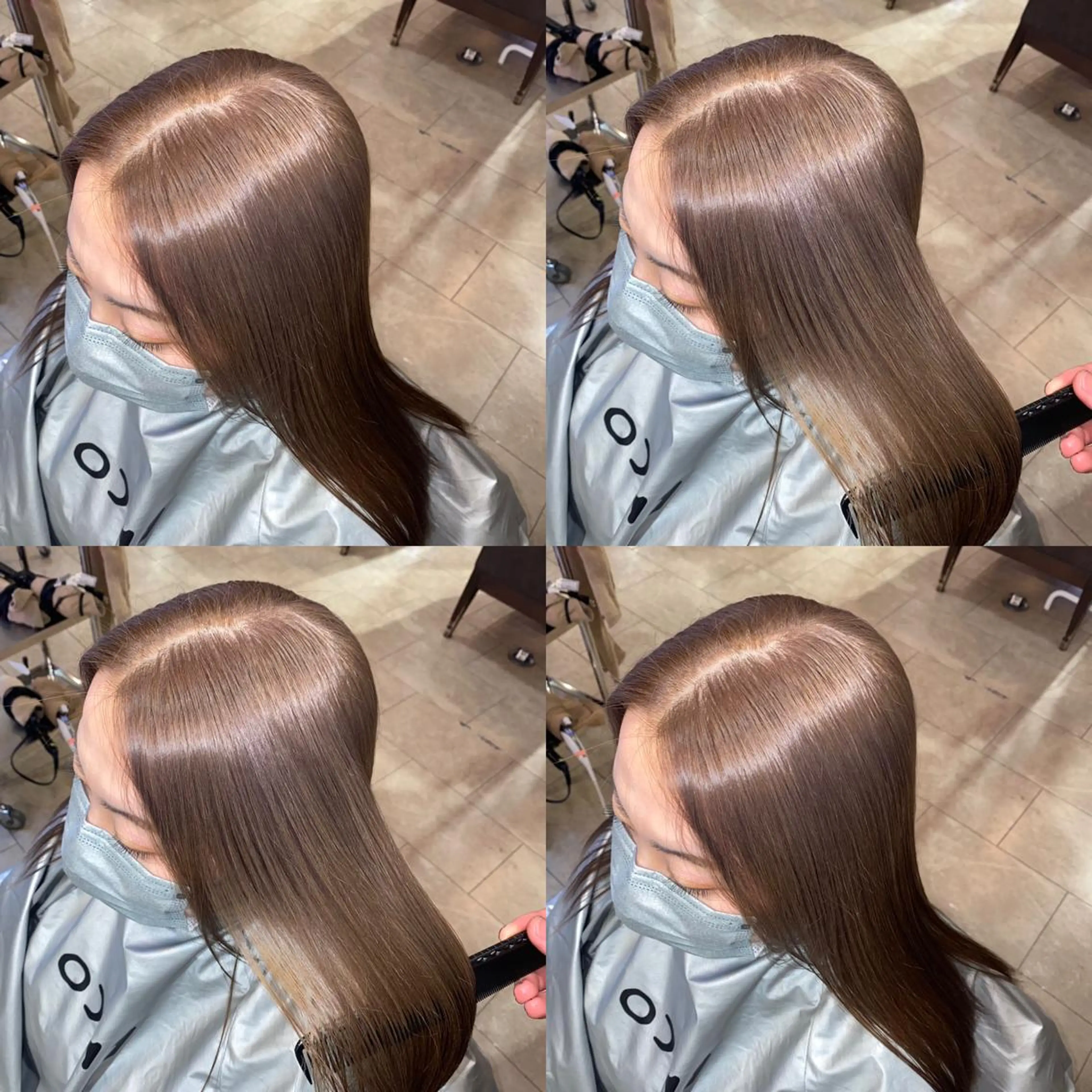 セミロング カラー ヘアアレンジ グレージュ ミルクティーグレージュ ヘアカラー ekolu北梅田店所属・梅田中崎町髪質改善 /オキヒロト/エコルのヘアスタイル