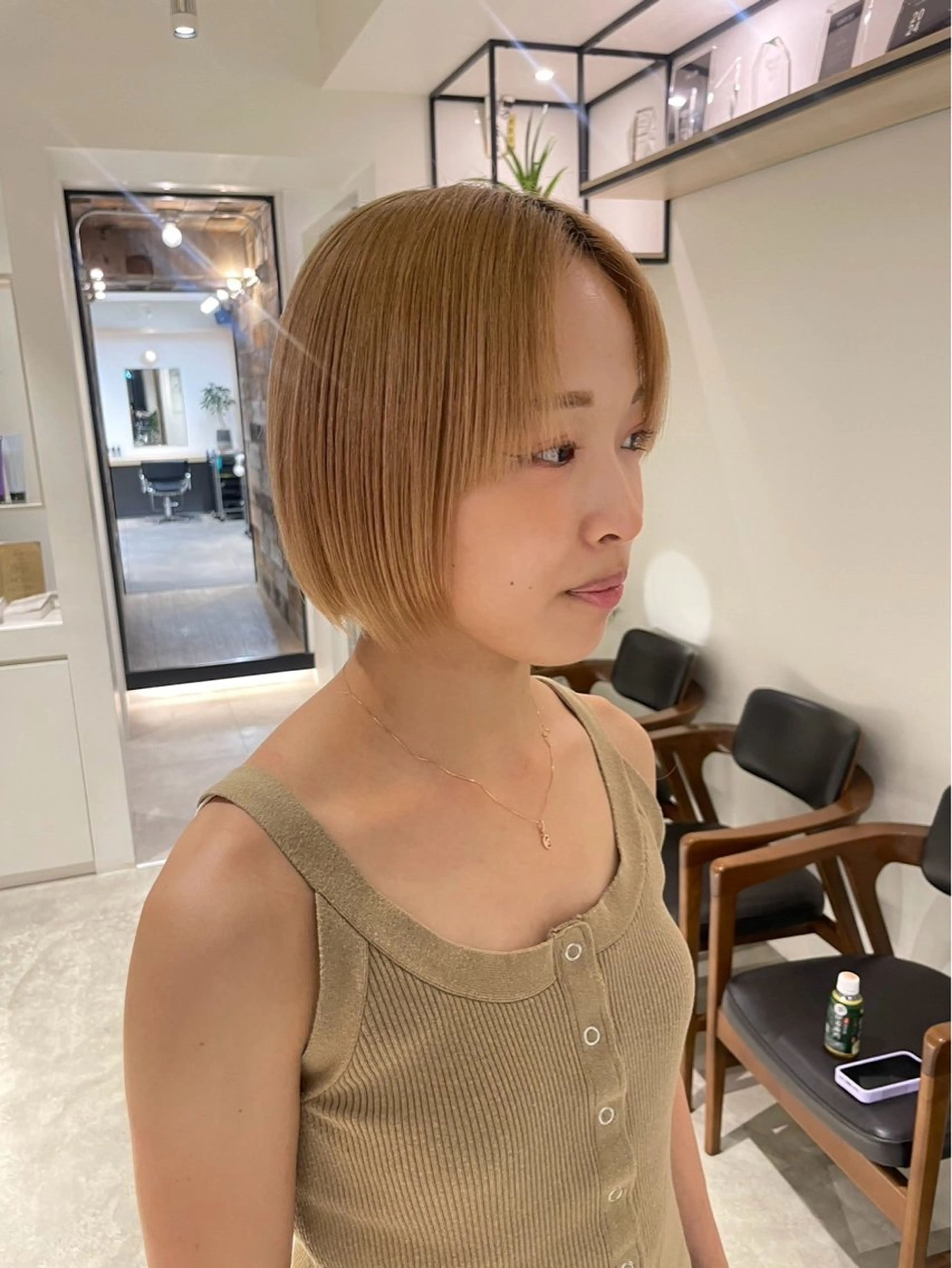 ショート ボブレイヤー ボブ レイヤーカット 暖色カラー 奥村陽花のヘアスタイル