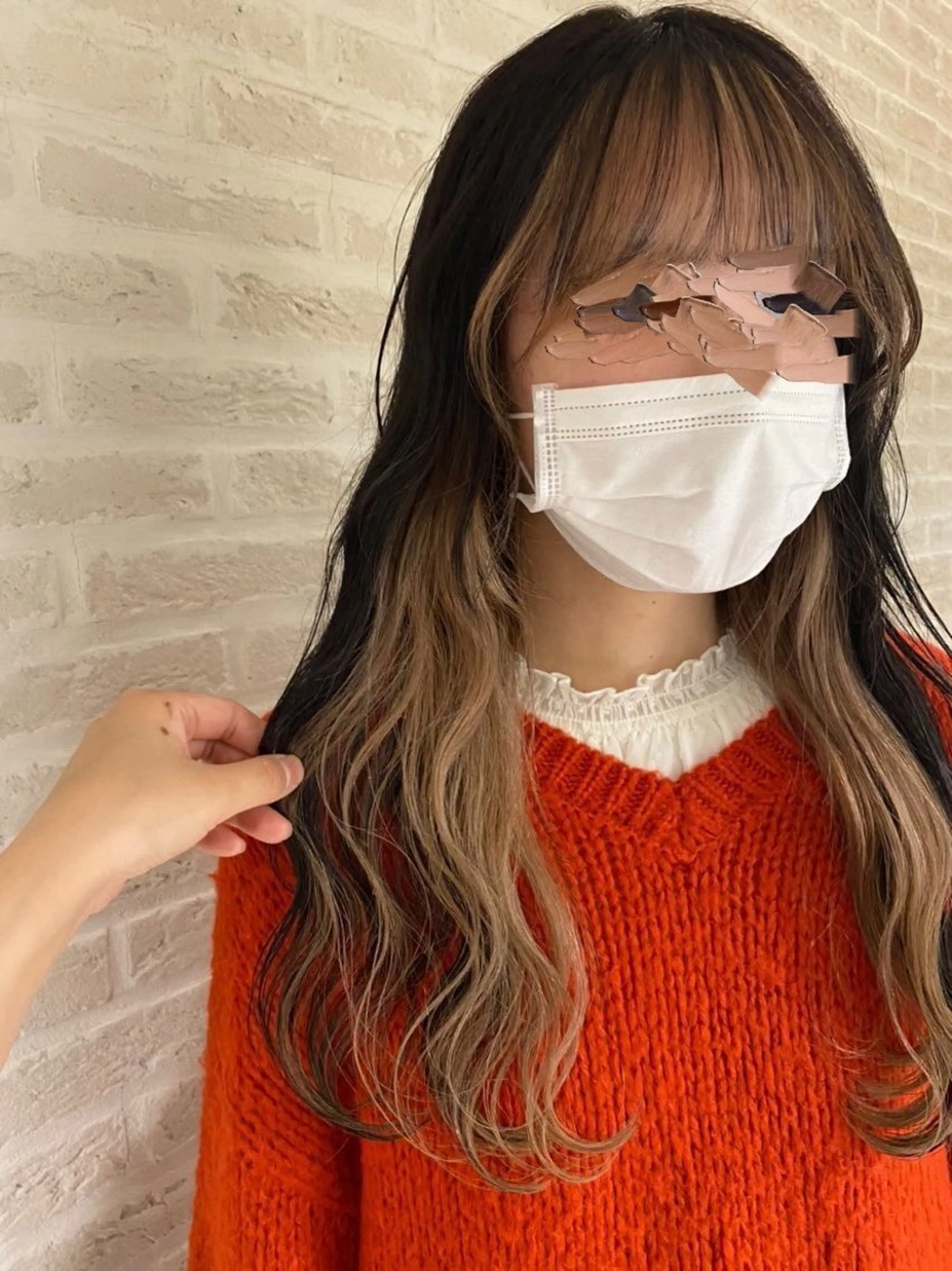 ロング カラー ヘアアレンジ ミストバング  フェイスフレーミング 北岡 慶子 大宮駅西口徒歩3分のヘアスタイル