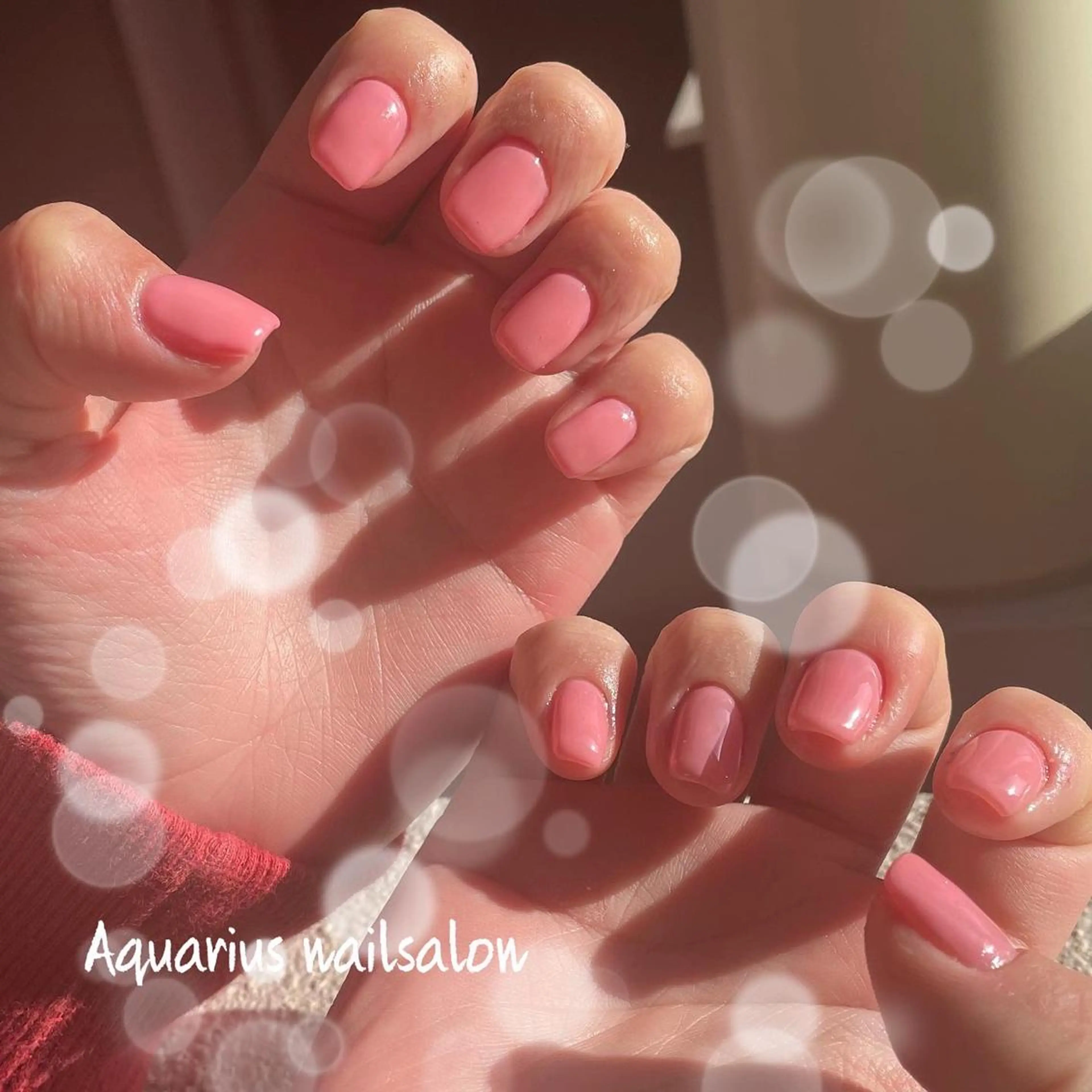 ネイル 桜ネイル ワンカラーネイル ピンク 奥園 良恵のネイルデザイン