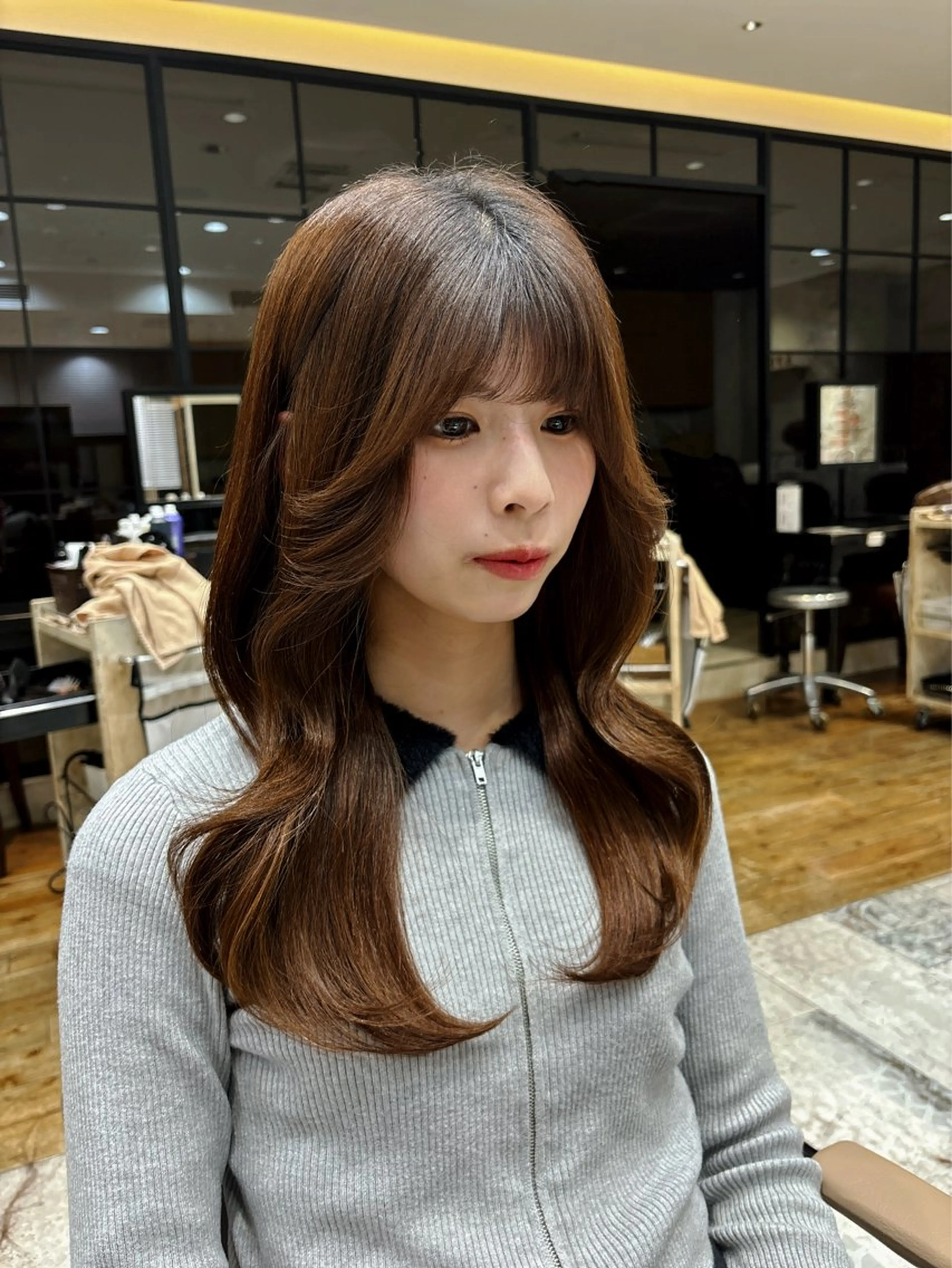 ロング くびれヘア ロング サイドバング 新宿/レイヤー/ amu🫧のヘアスタイル