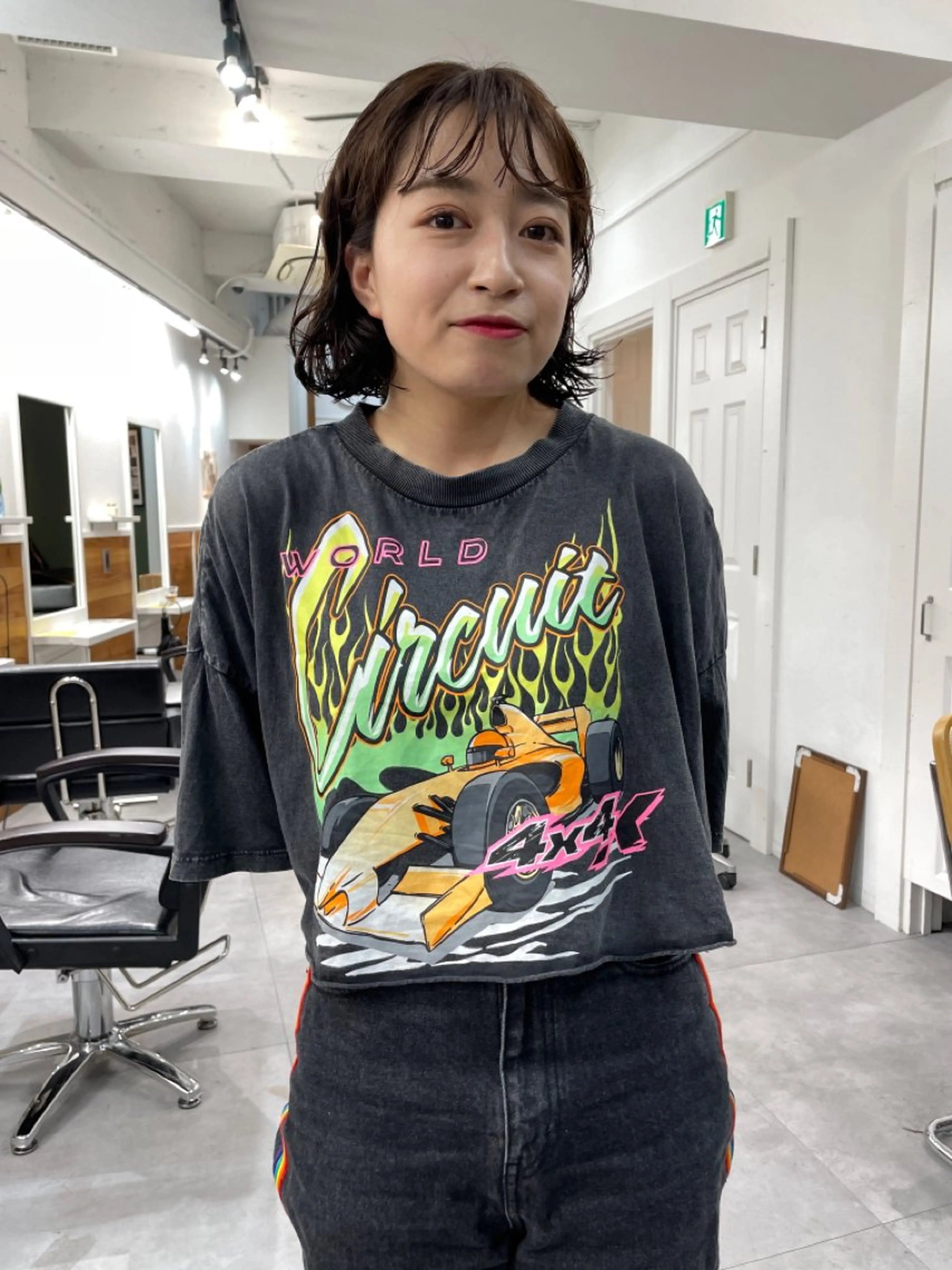 ミディアム カラー パーマ ミディアムパーマ カット ヘアカラー パーマ トリートメント レイヤー／似合わせ TAKUYAのヘアスタイル