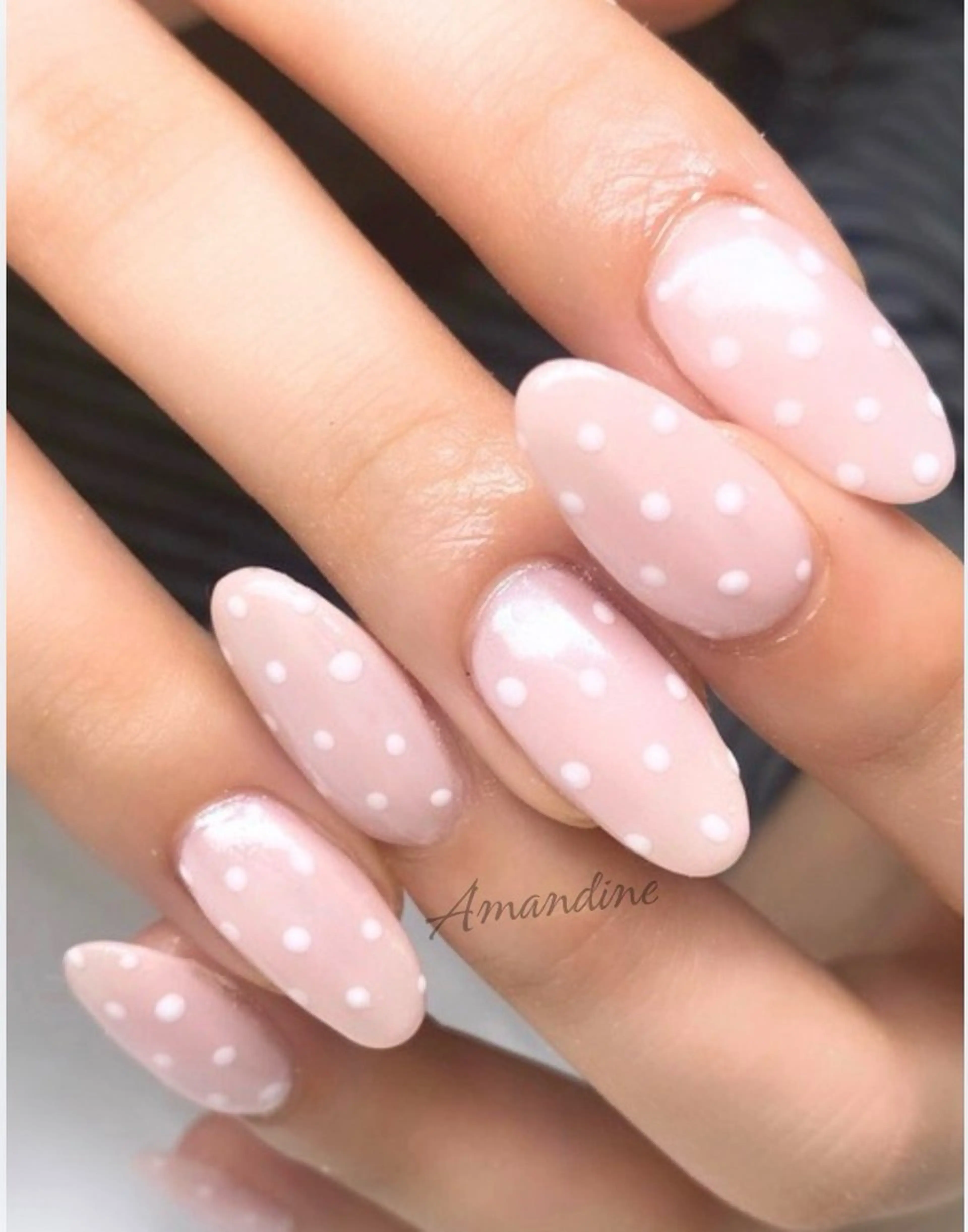 ネイル 長さ出し ネイルチップ ハンドネイル Amandine所属・渋谷/4週間取れない フィルイン/パラのネイルデザイン