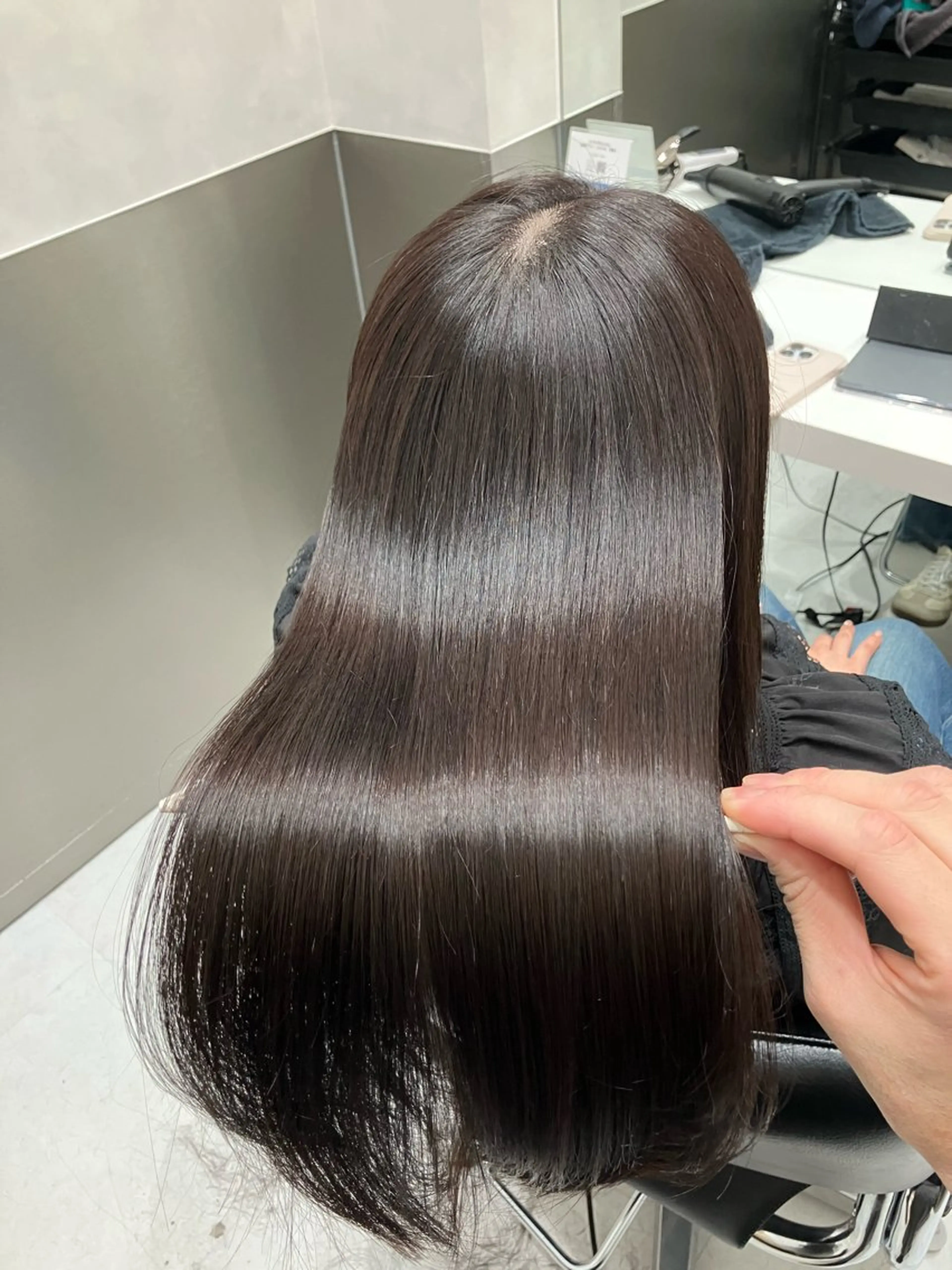 ロング カラー カット ヘアカラー トリートメント 💖ブリーチなし透明 感💖ASAHIのヘアスタイル