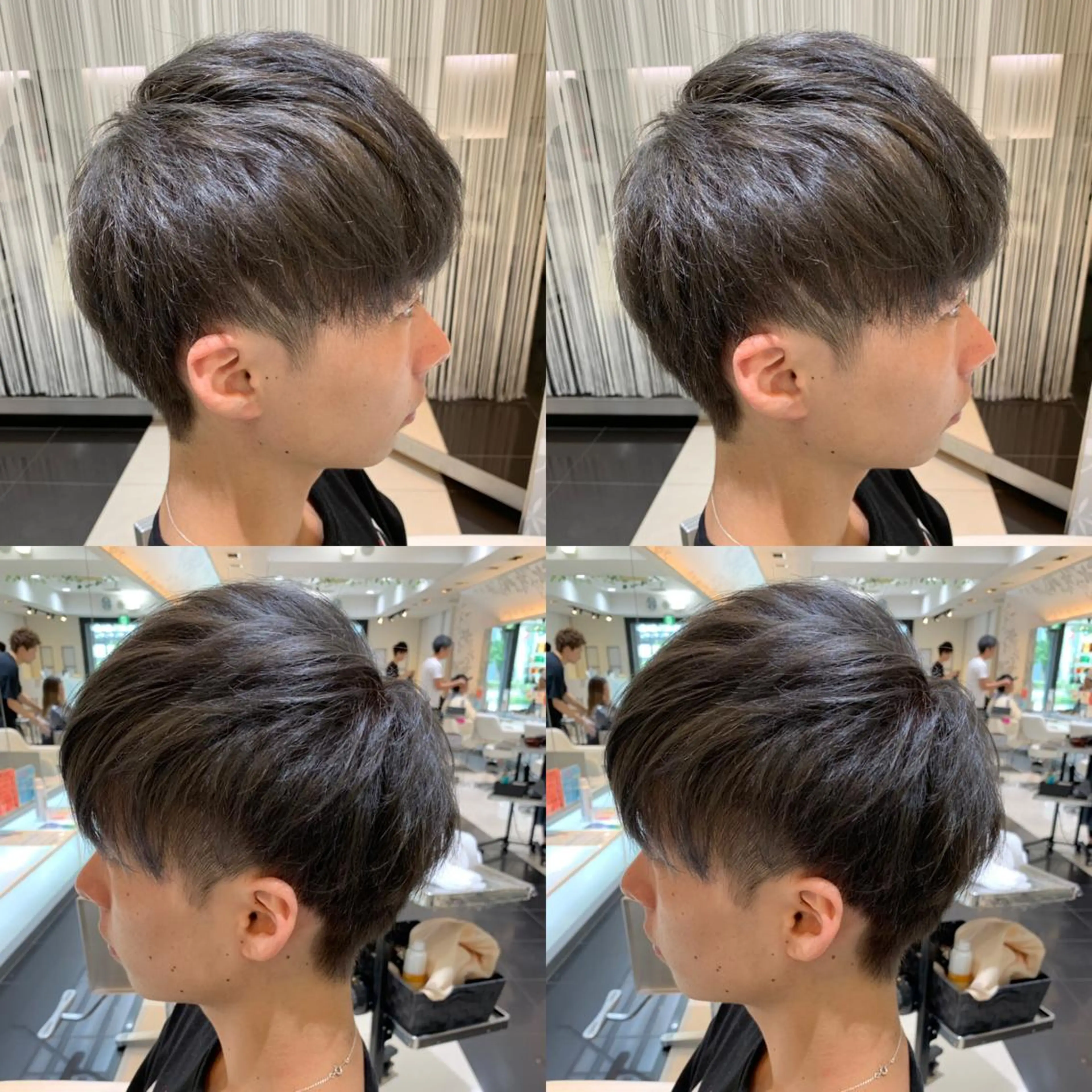 ショート カラー メンズ メンズブリーチ アッシュ ブリーチ シルバー シルバーアッシュ 赤み消しカラー /透明感カラー 上長のヘアスタイル