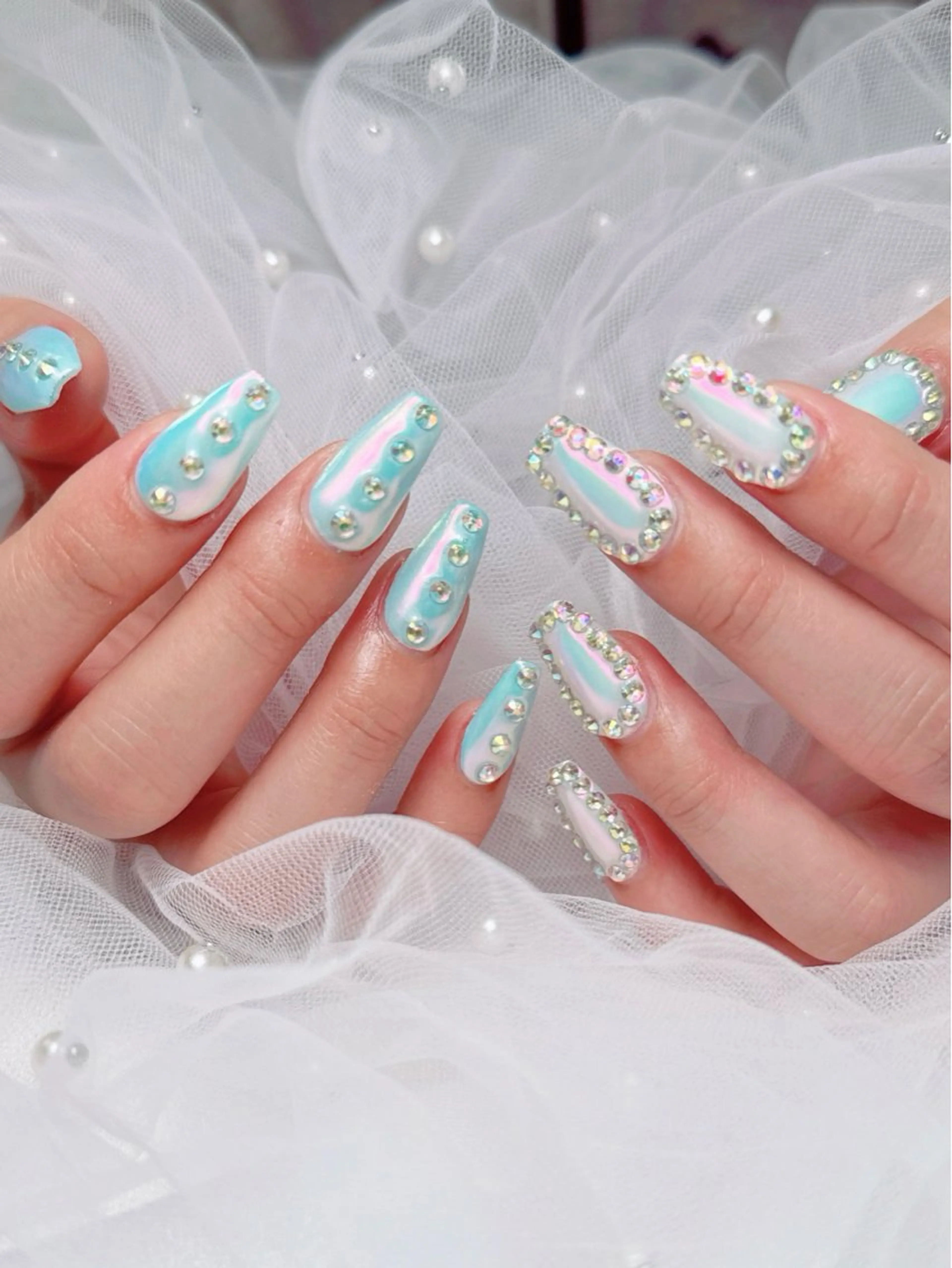 ネイル フレンチネイル ジェルネイル ハート 韓国ネイル マグネットネイル ハンドネイル ネイルサロン lotusのネイルデザイン