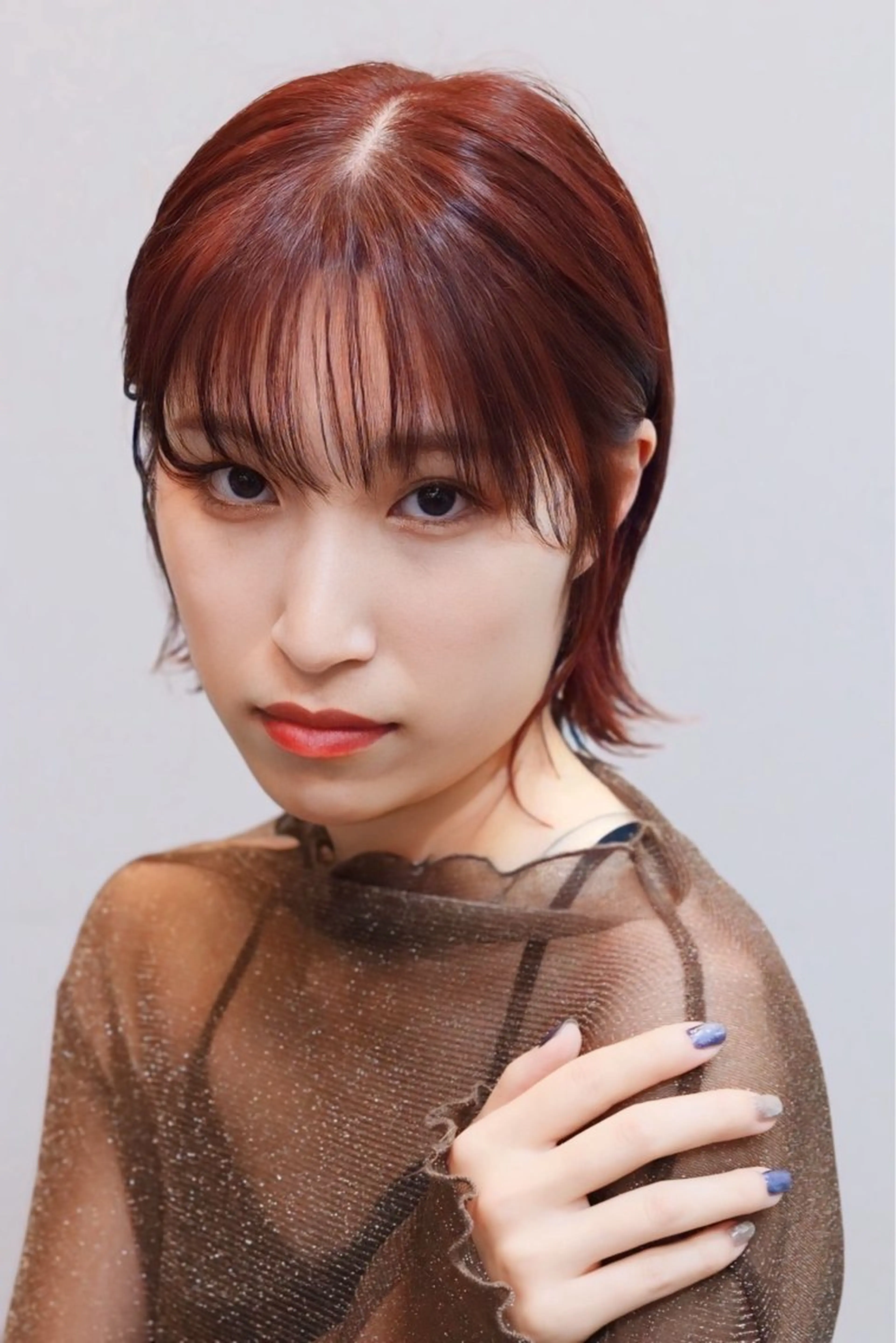 ミディアム カラー ボブレイヤー 韓国風カラー ボブ 韓国風ヘア レイヤーカット 大住 京平のヘアスタイル