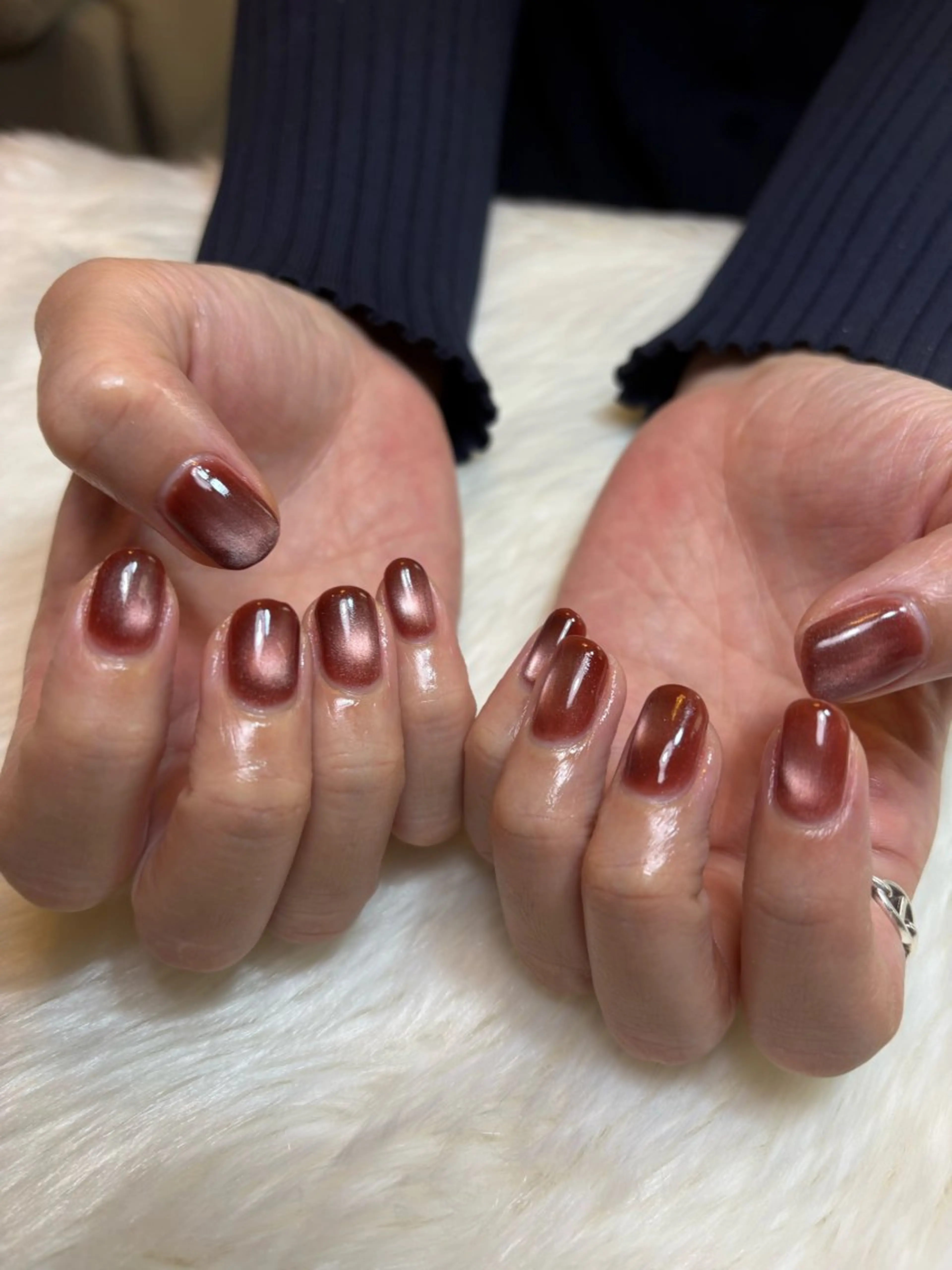 ネイル マグネットネイル ワンカラーネイル ハンドネイル 渡邊 亜貴のネイルデザイン