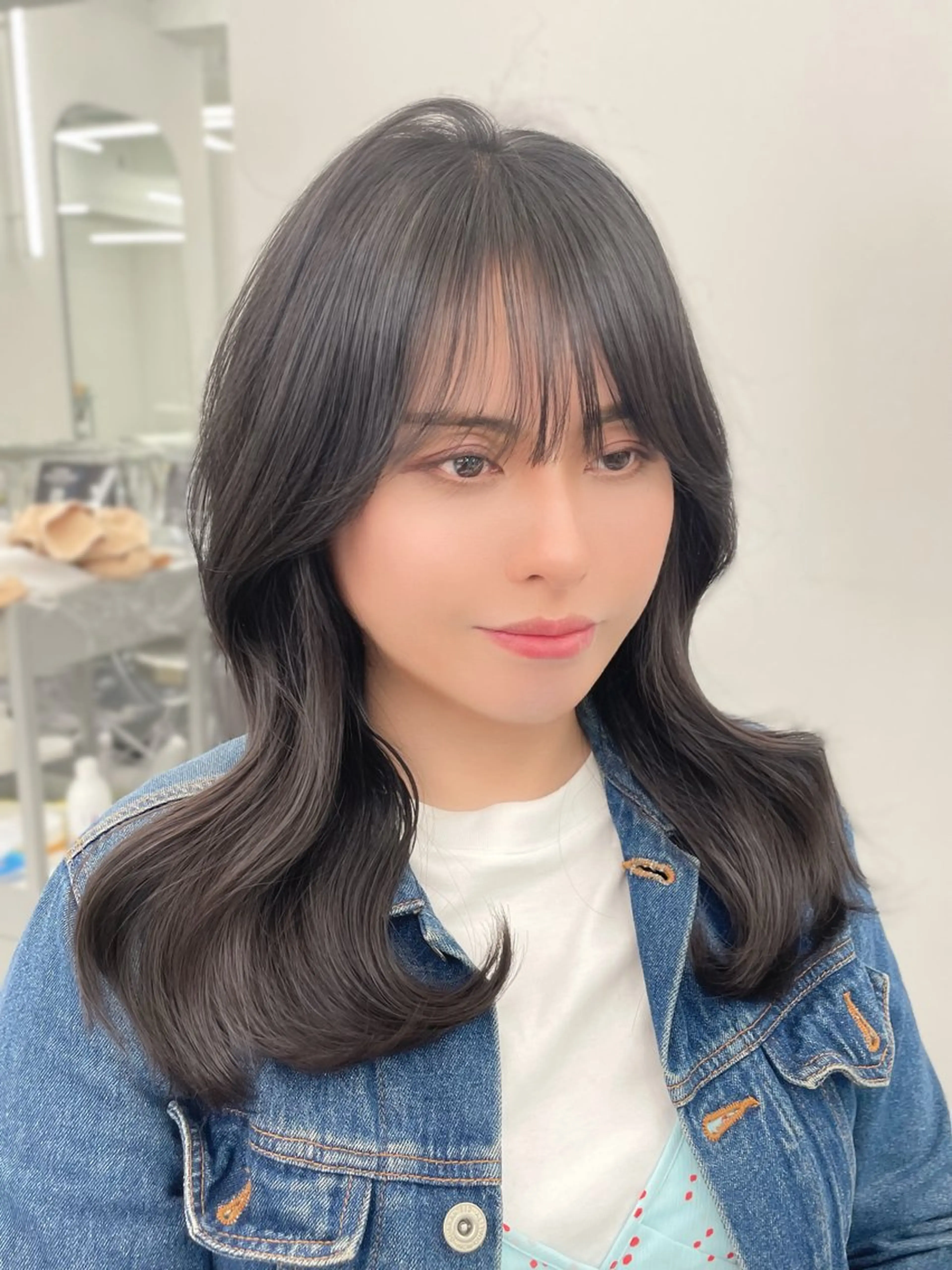 ロング 失敗しない顔まわり× 小顔補正レイヤー難波のヘアスタイル