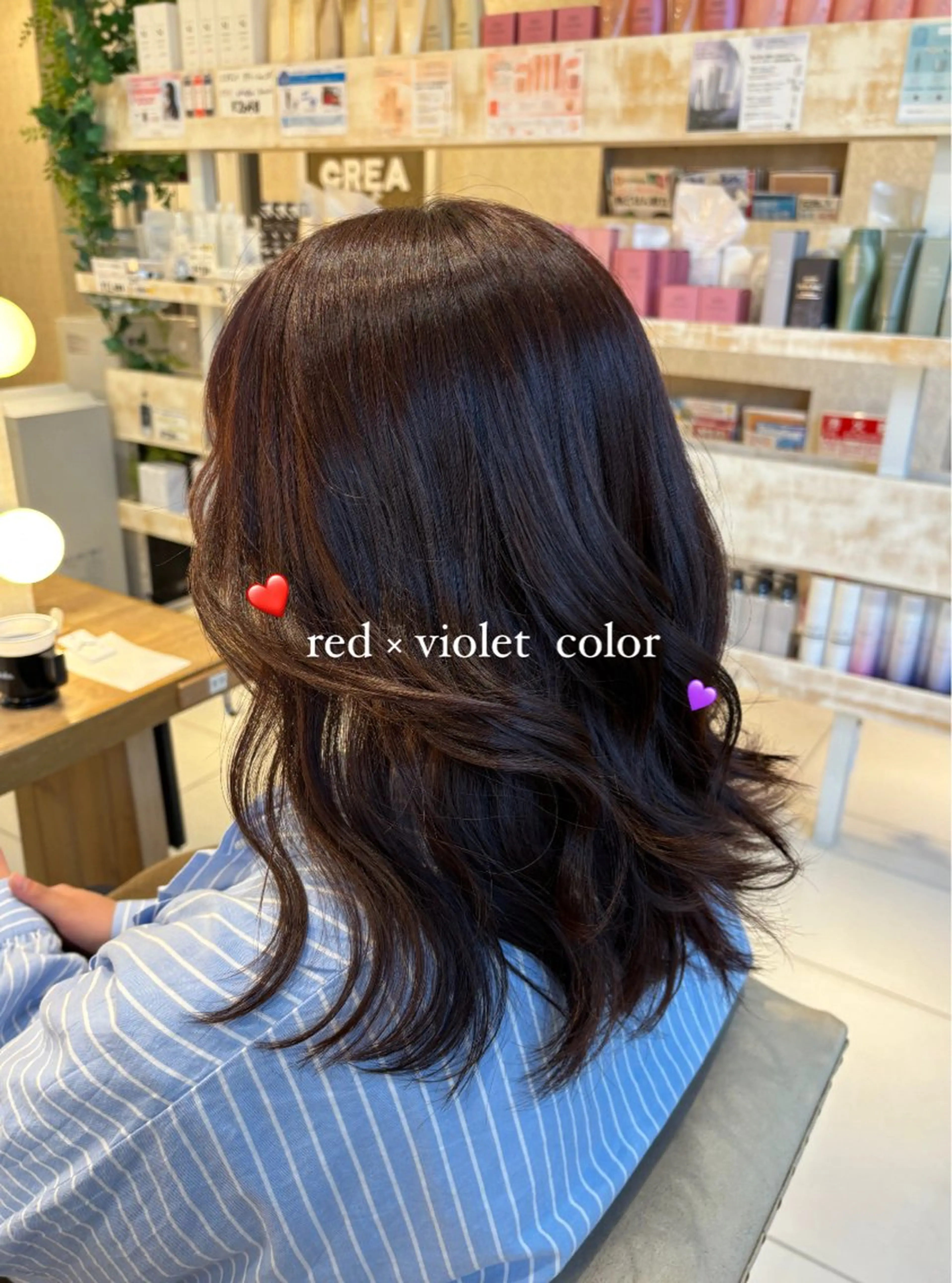 ミディアム カラー ブリーチなしカラー/ 暖色カラー/艶カラーのヘアスタイル