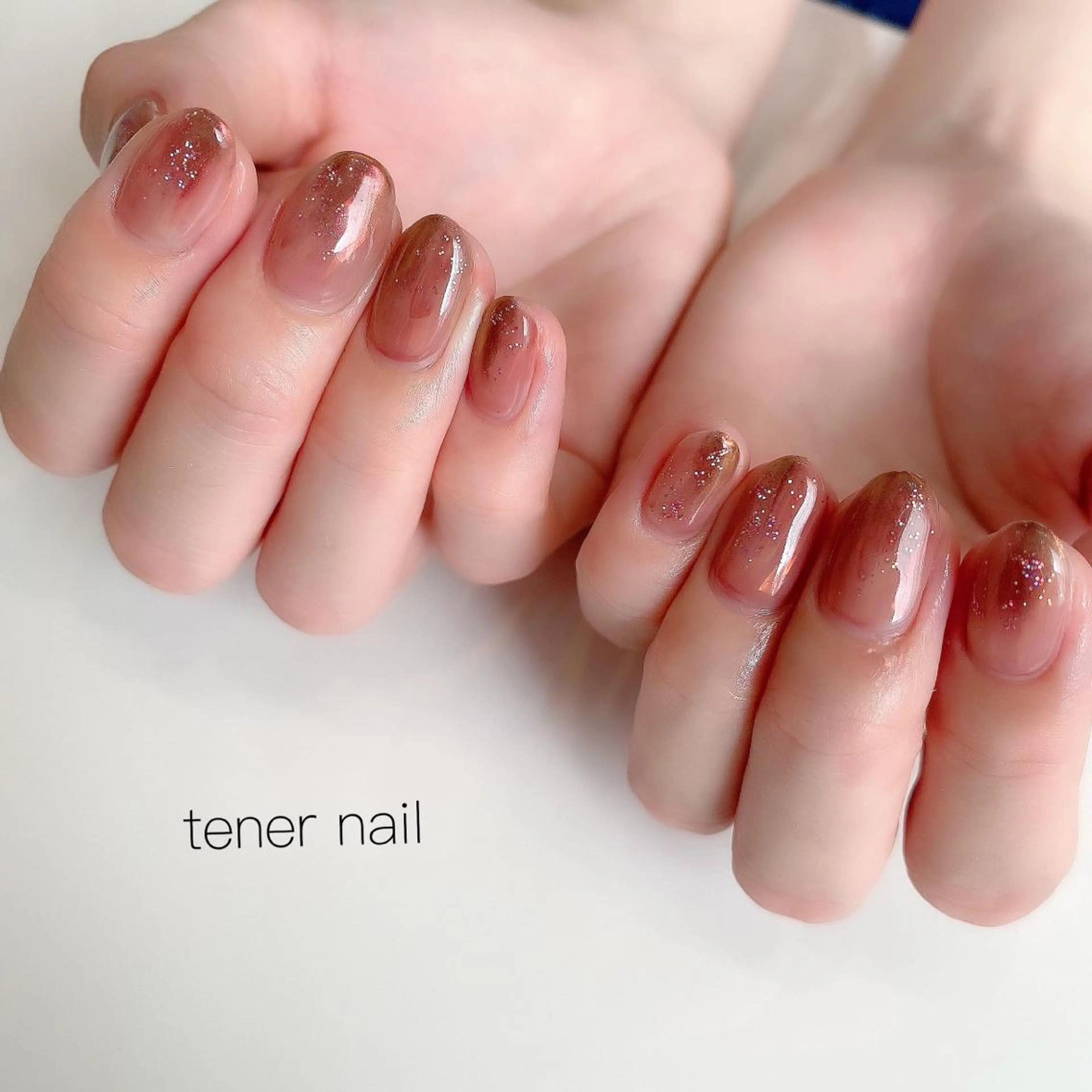 ネイル ラメ(グリッター) ミラーネイル ニュアンスネイル テネルネイル tener nailのネイルデザイン