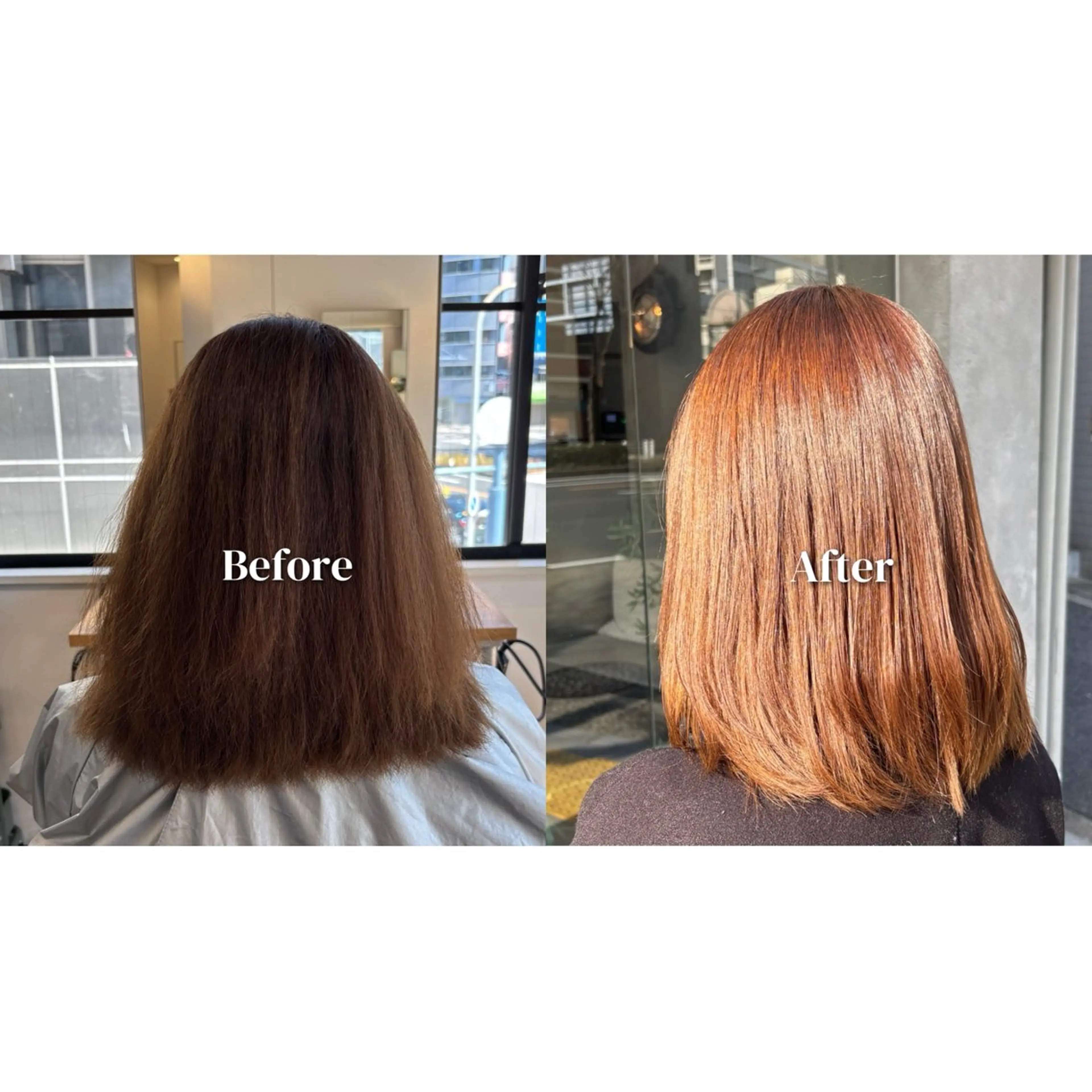 ミディアム 酸性ストレート 縮毛矯正 BELO OSAKA マオのヘアスタイル