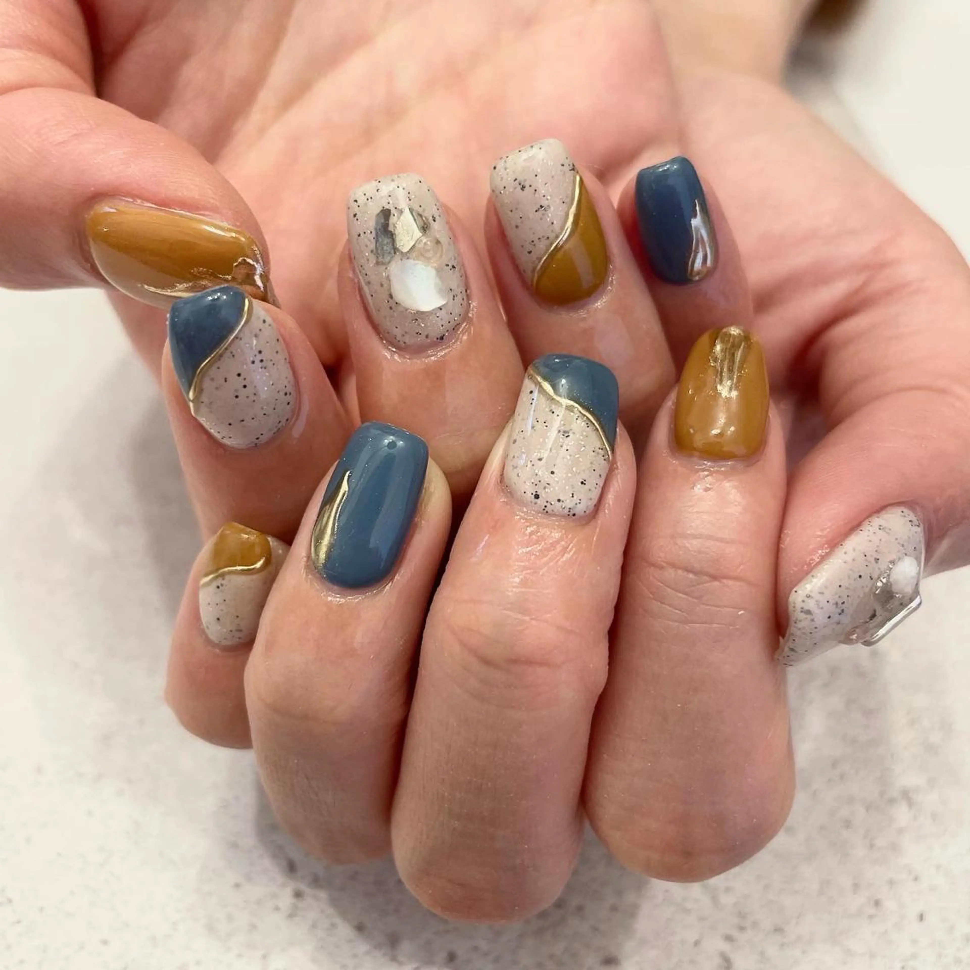 ネイル ハンドネイル Sea  nail by emaのネイルデザイン