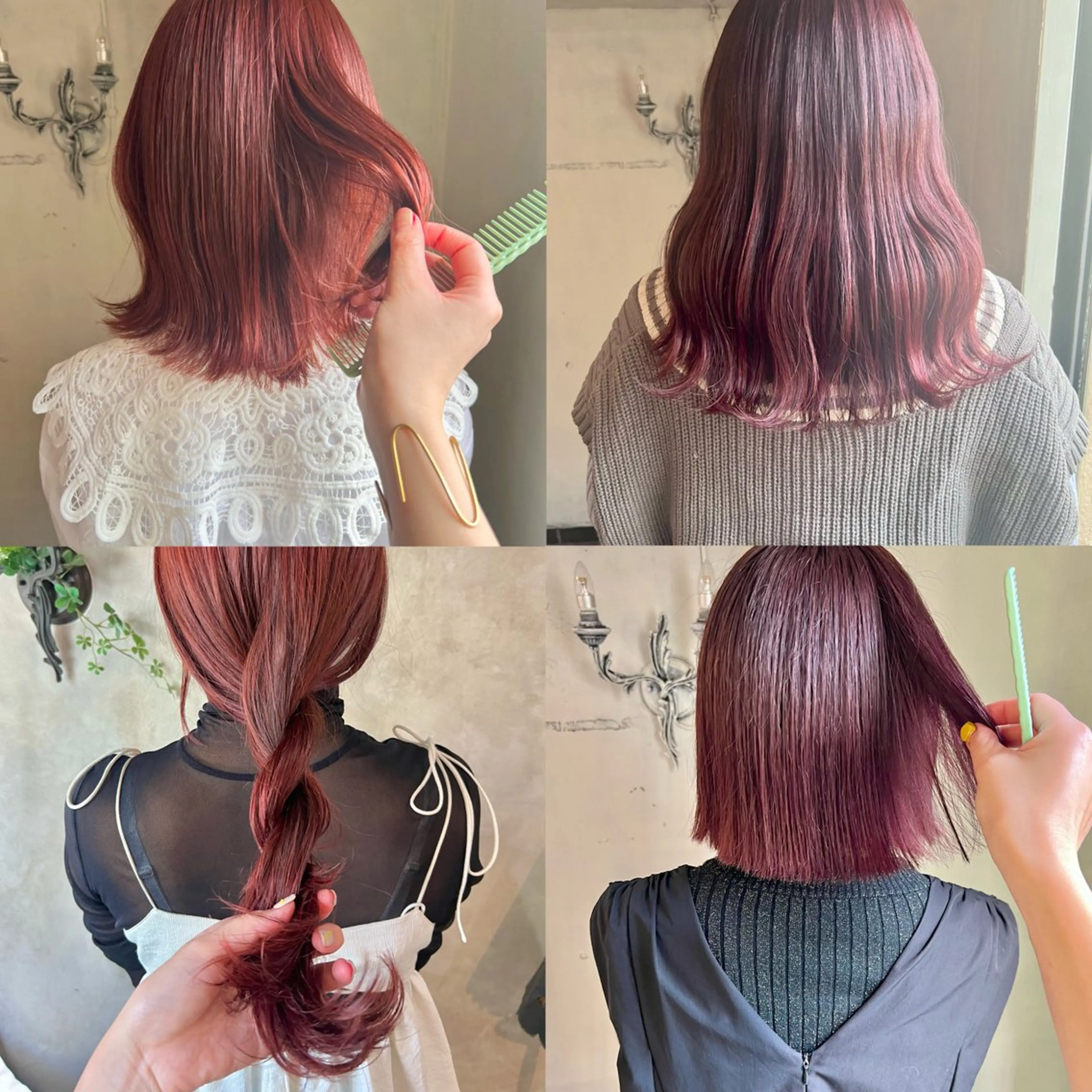 ミディアム カラー ブリーチ ダブルカラー ブリーチなしカラー ヘアカラー トリートメント 暖色カラー/ブリーチ /かしむらゆうかのヘアスタイル