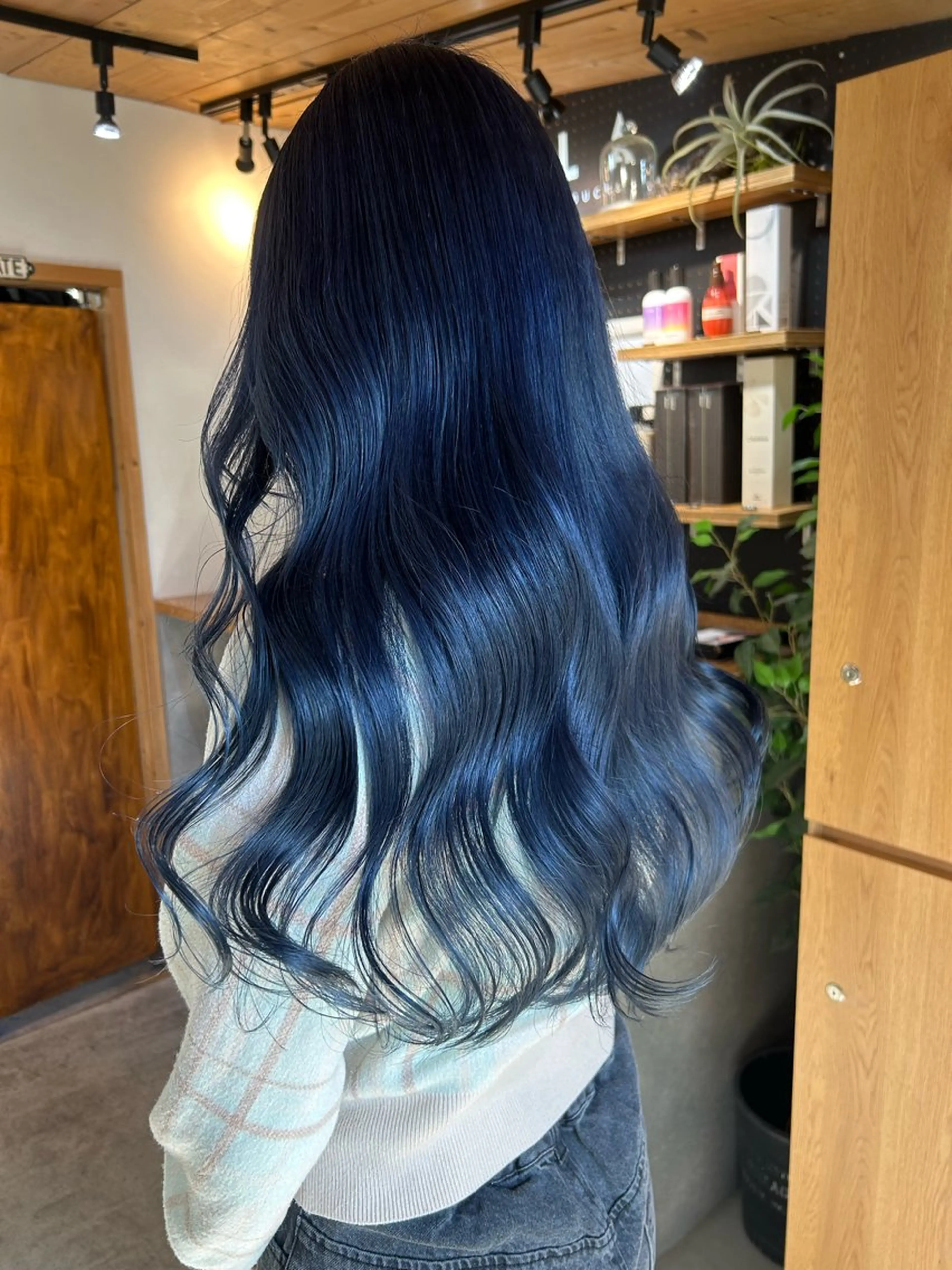 ロング カラー ブルーカラー カット ヘアカラー トリートメント 🧸艶々韓国ヘア 🧁mizunaのヘアスタイル