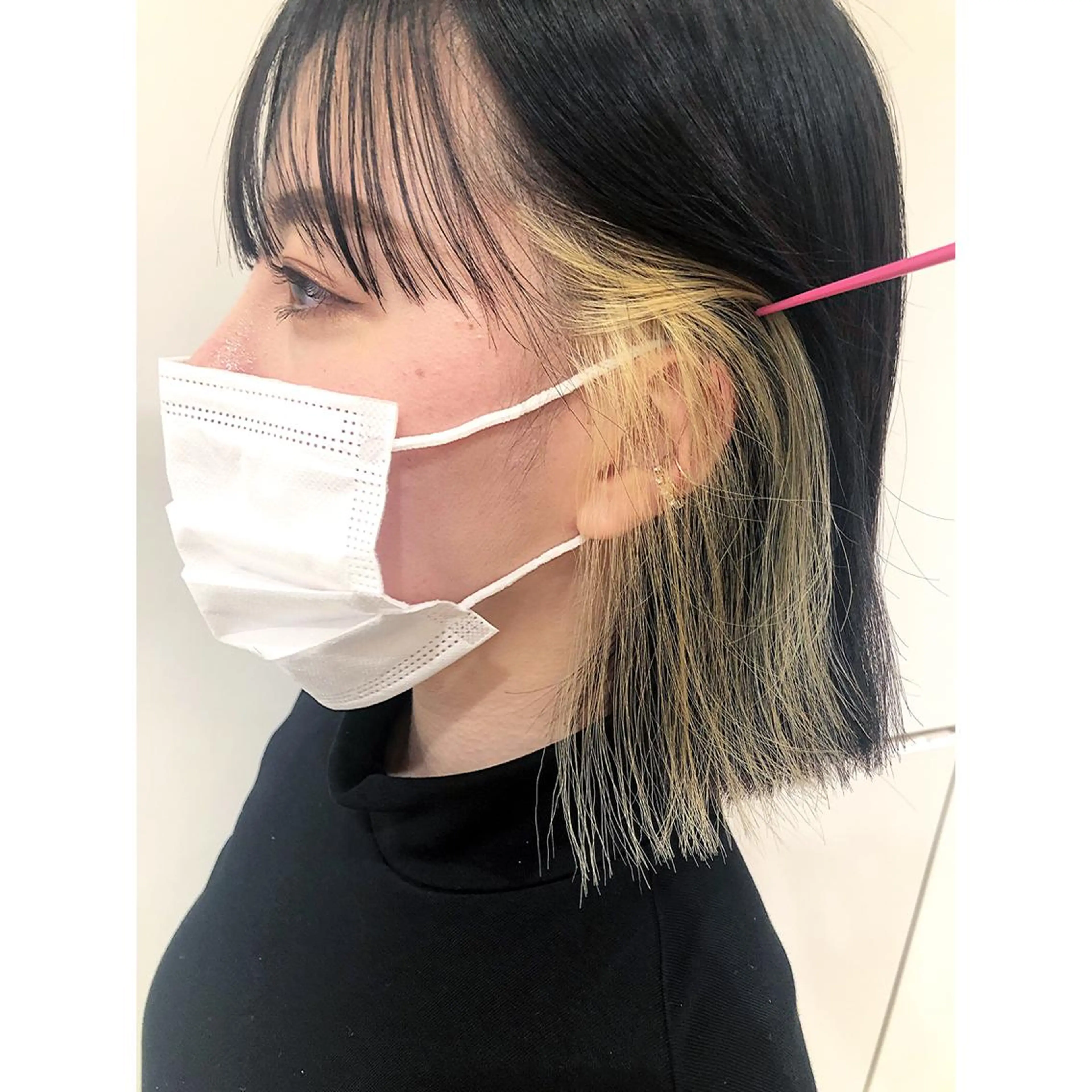 ショート カラー 切りっぱなしボブ インナーカラー ボブ 推しカラー✨ オタク美容師ユウカのヘアスタイル